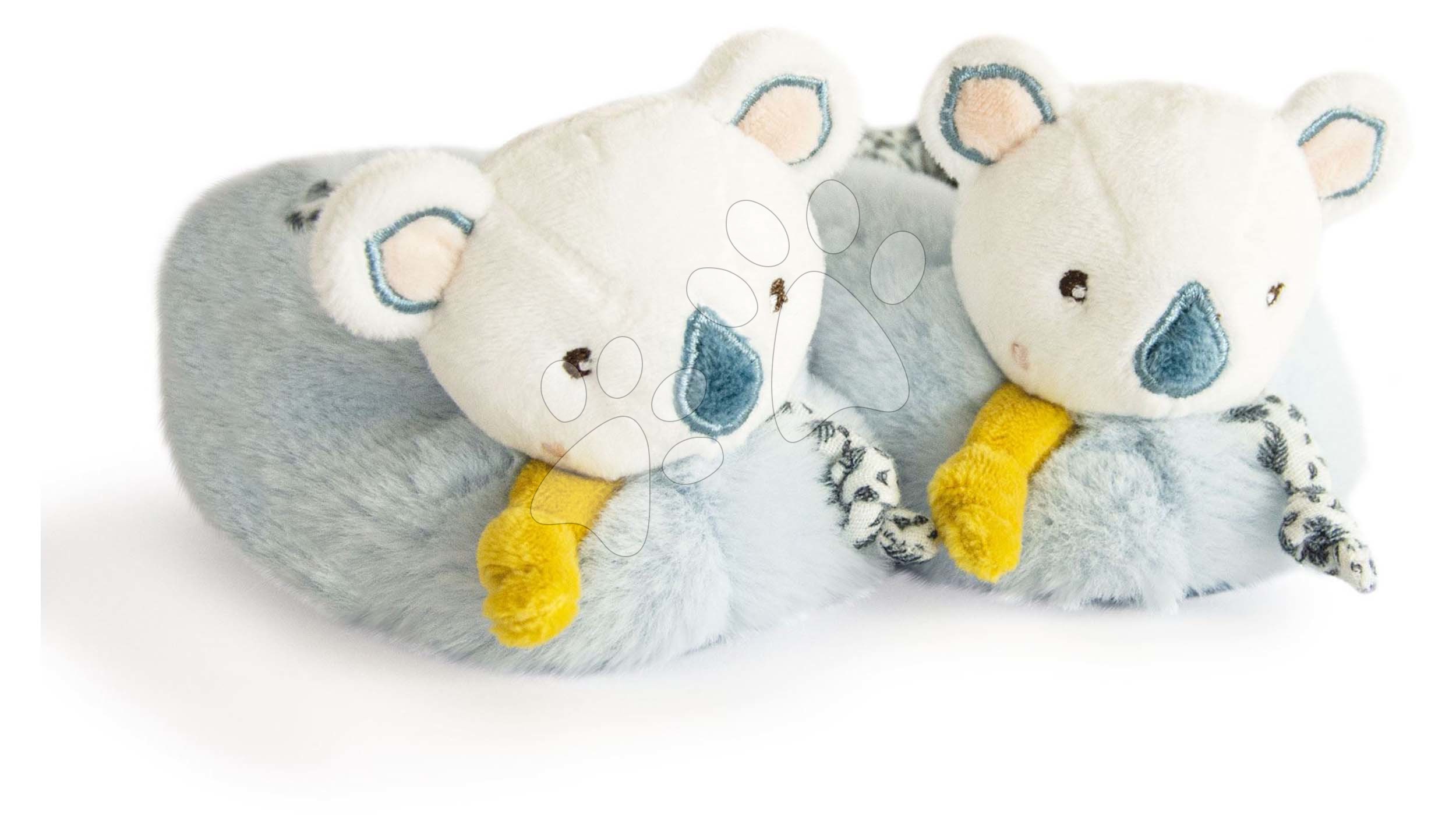 Bačkůrky pro miminko s chrastítkem Yoca le Koala Doudou et Compagnie modré v dárkovém balení od 0–6 měsíců
