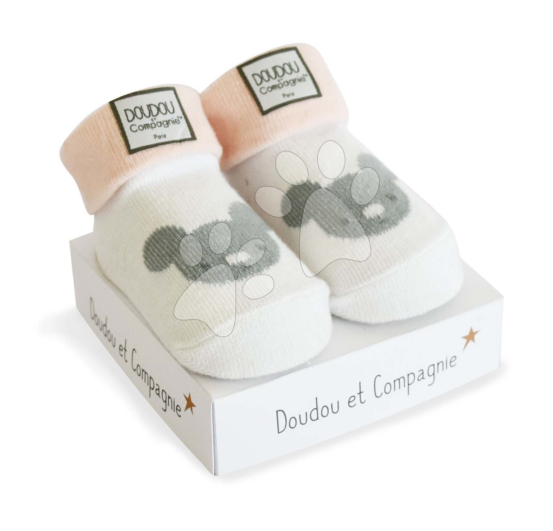 E-shop Ponožky pre bábätko Birth Socks Doudou et Compagnie ružové s jemným vzorom od 0-6 mes