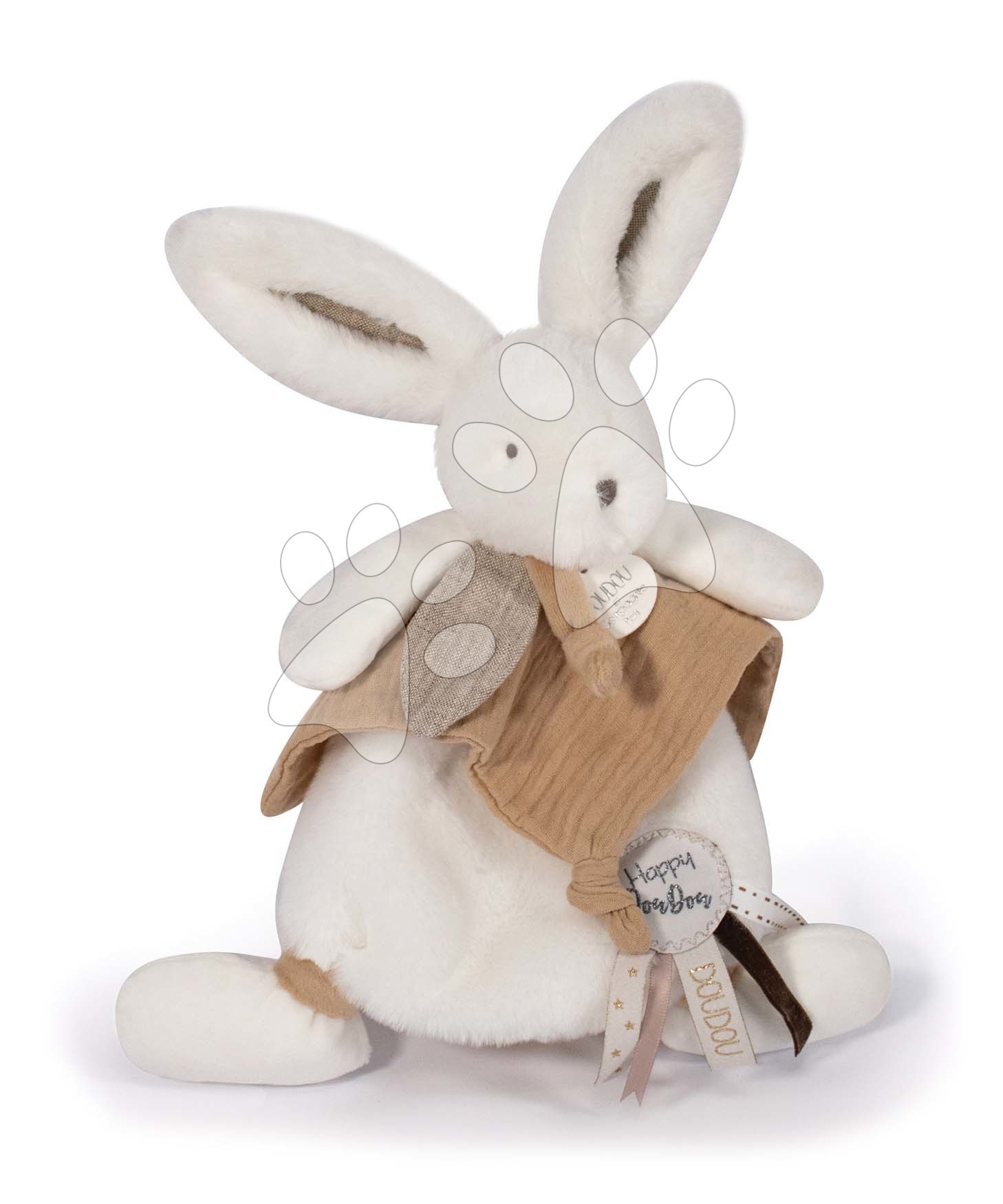 Plyšový zajíček Bunny Happy Wild Doudou et Compagnie hnědý 25 cm v dárkovém balení od 0 měsíců