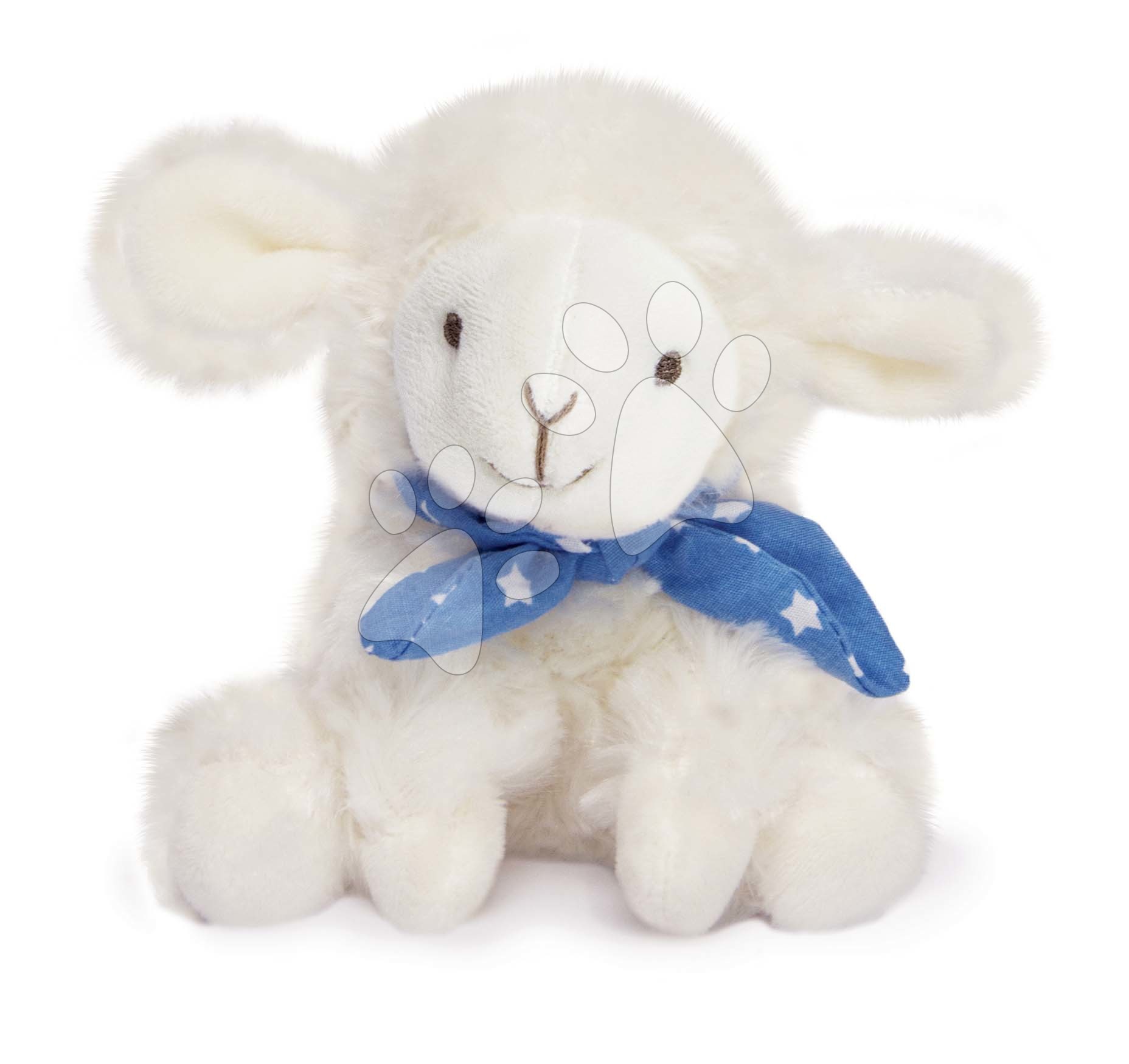 E-shop Plyšová ovečka Lamb Scrunchie Doudou et Compagnie biela so vzorovanou šatkou 12 cm rôzne druhy od 0 mes