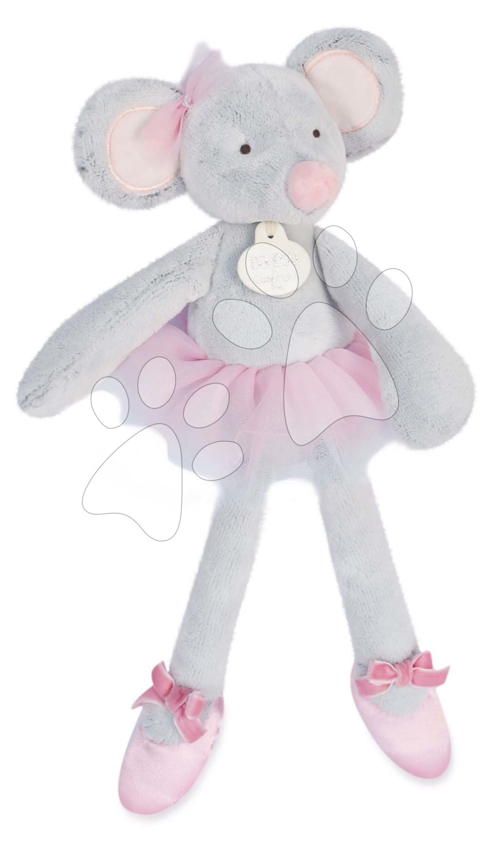 Plyšová bábika myška Mouse My Doudou Ballerine Doudou et Compagnie ružová 30 cm v darčekovom balení od 0 mes