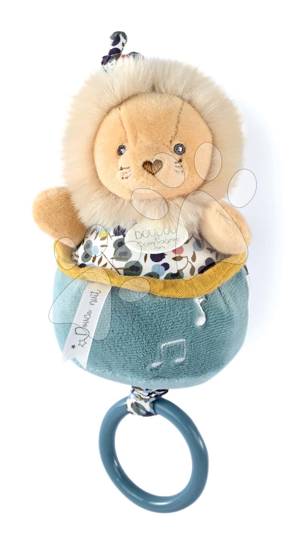 E-shop Plyšový lev s melódiou Music Box Boh'aime Doudou et Compagnie so vzorom 14 cm v darčekovom balení od 0 mes