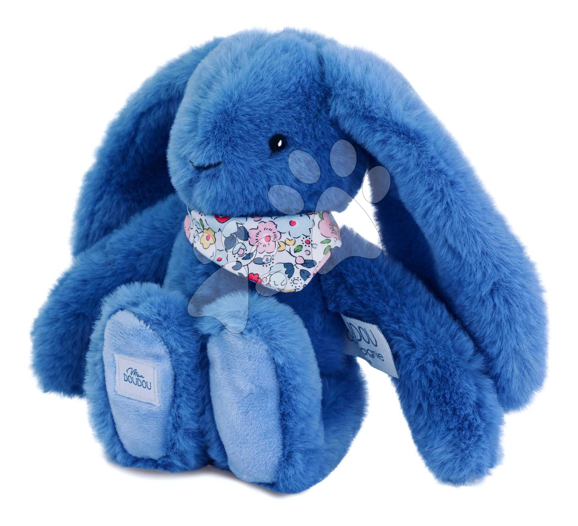 Plüss nyuszi Fleurette the Bunny Blue Doudou et Compagnie kék 25 cm 0 hó-tól