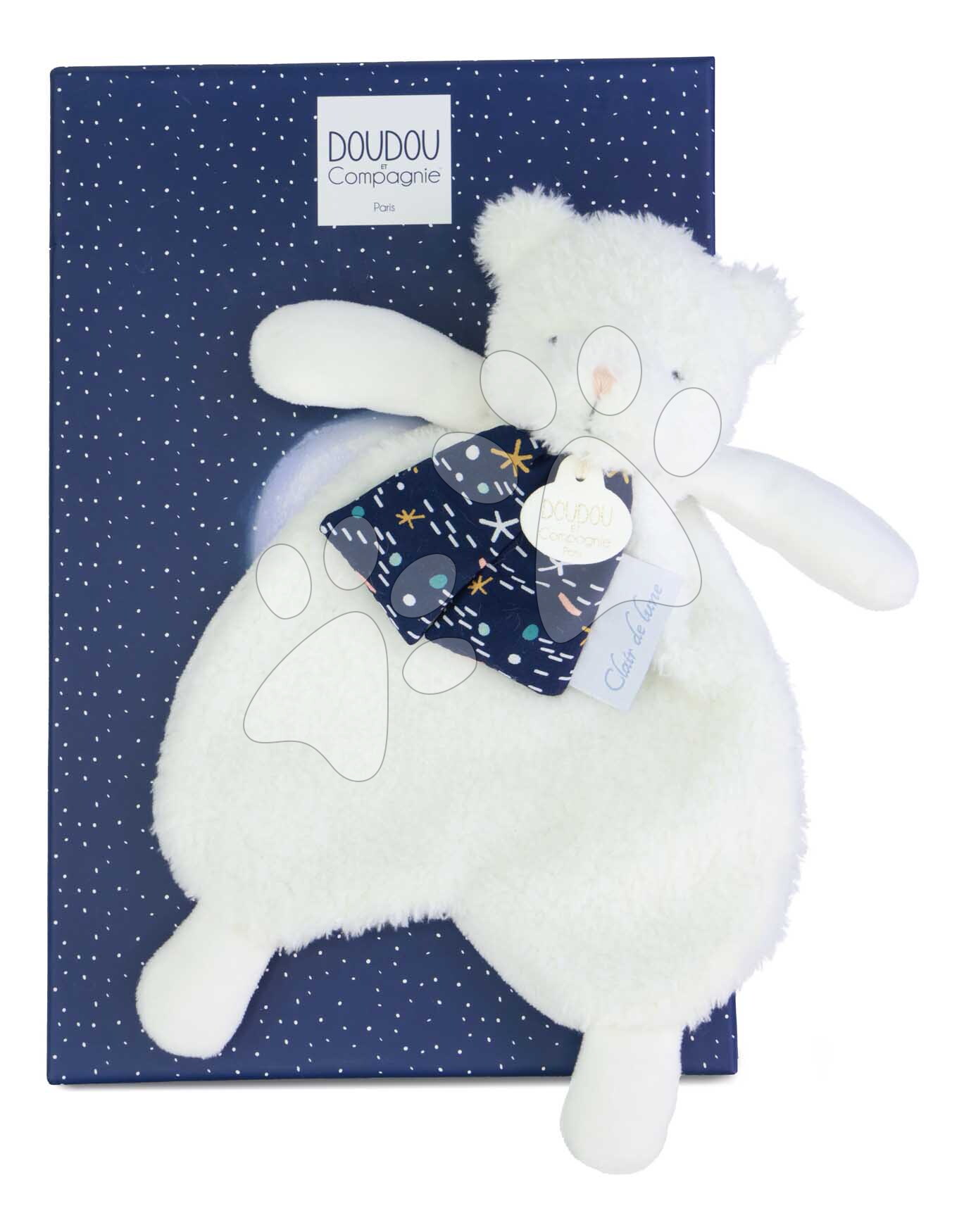 Plüss mackó sötétben világít Moonlight Collection Doudou et Compagnie ajándékcsomagolásban fehér 26 cm 0 hó-tól