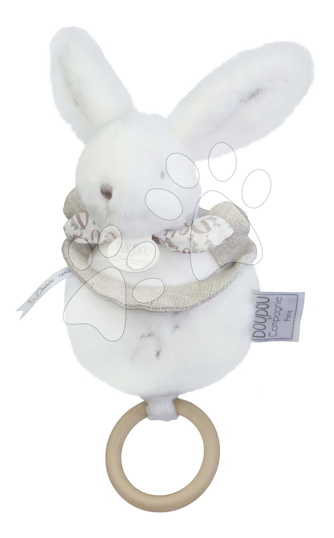 Plüss nyuszi dallammal Lapin Dodou Music Box White Doudou et Compagnie ajándékcsomagolásban fehér 20 cm 0 hó-tól
