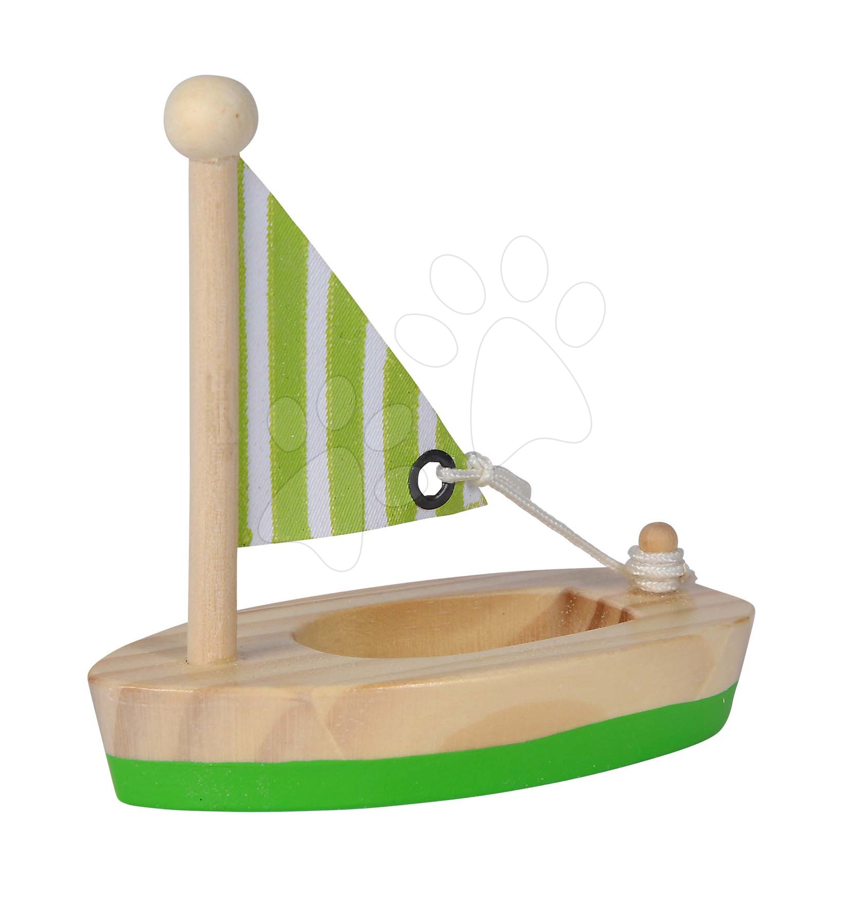 E-shop Drevené plachetnice do vody Sailing Boat Eichhorn s textilnou plachtou 11 cm dĺžka od 24 mes