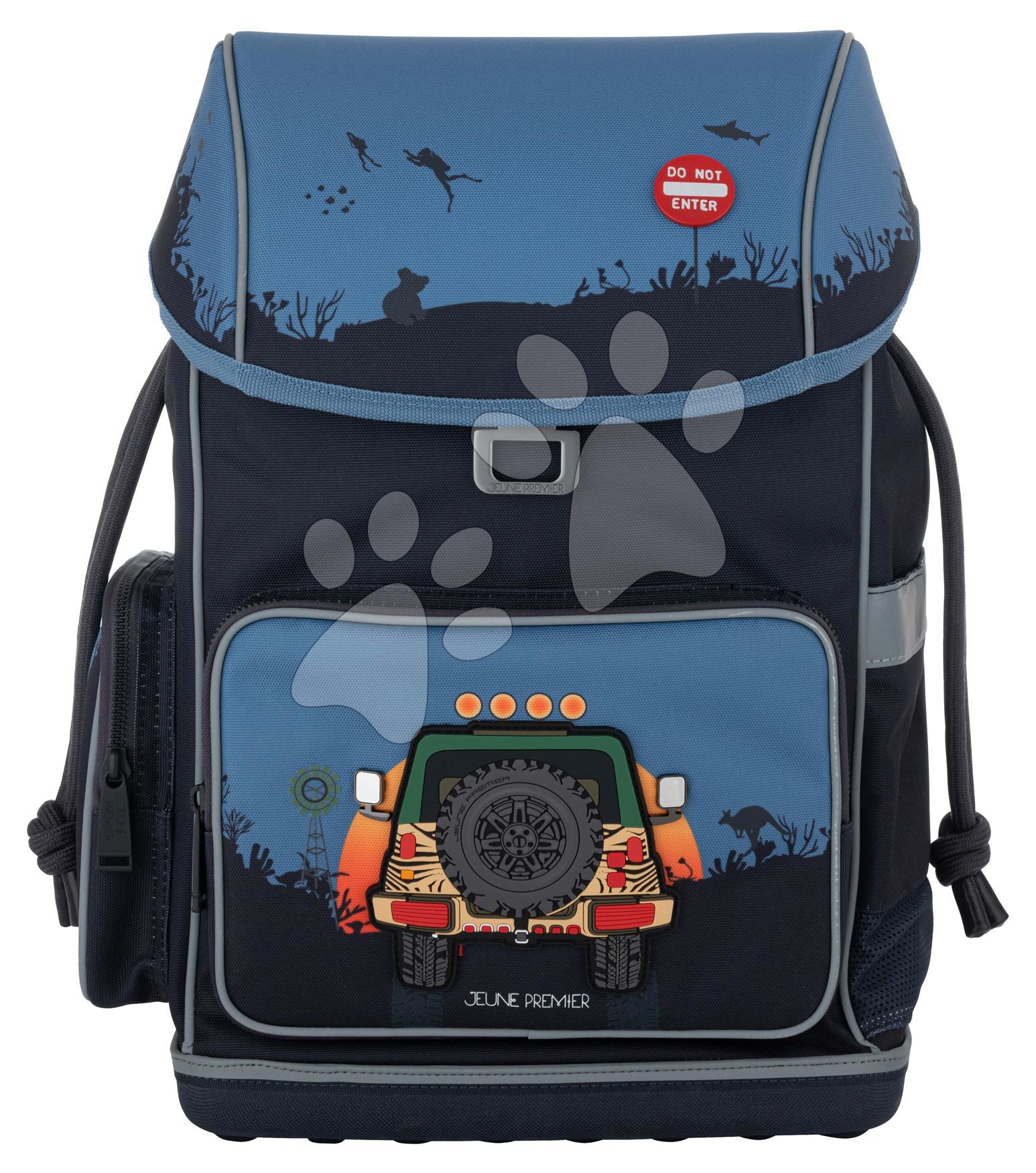 Iskolai hátizsák nagy Ergonomic Backpack Jungle Jeep Jeune Premier ergonomikus luxus kivitel 39*26 cm