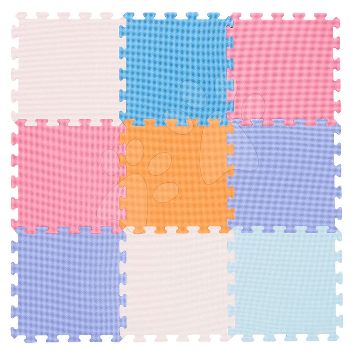 Podlahové puzzle pre bábätká - Penové puzzle Lee podložka pre najmenších 9 dielov 30*30*1,4 cm pastelové od 0 mes
