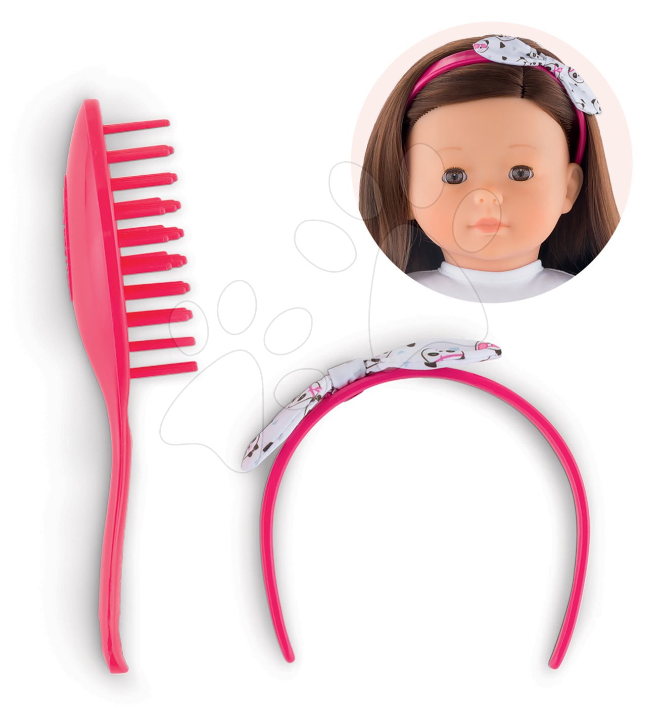 Hajpánt és fésű Hair Brush Set Pink Ma Corolle 36 cm játékbaba részére 4 évtől