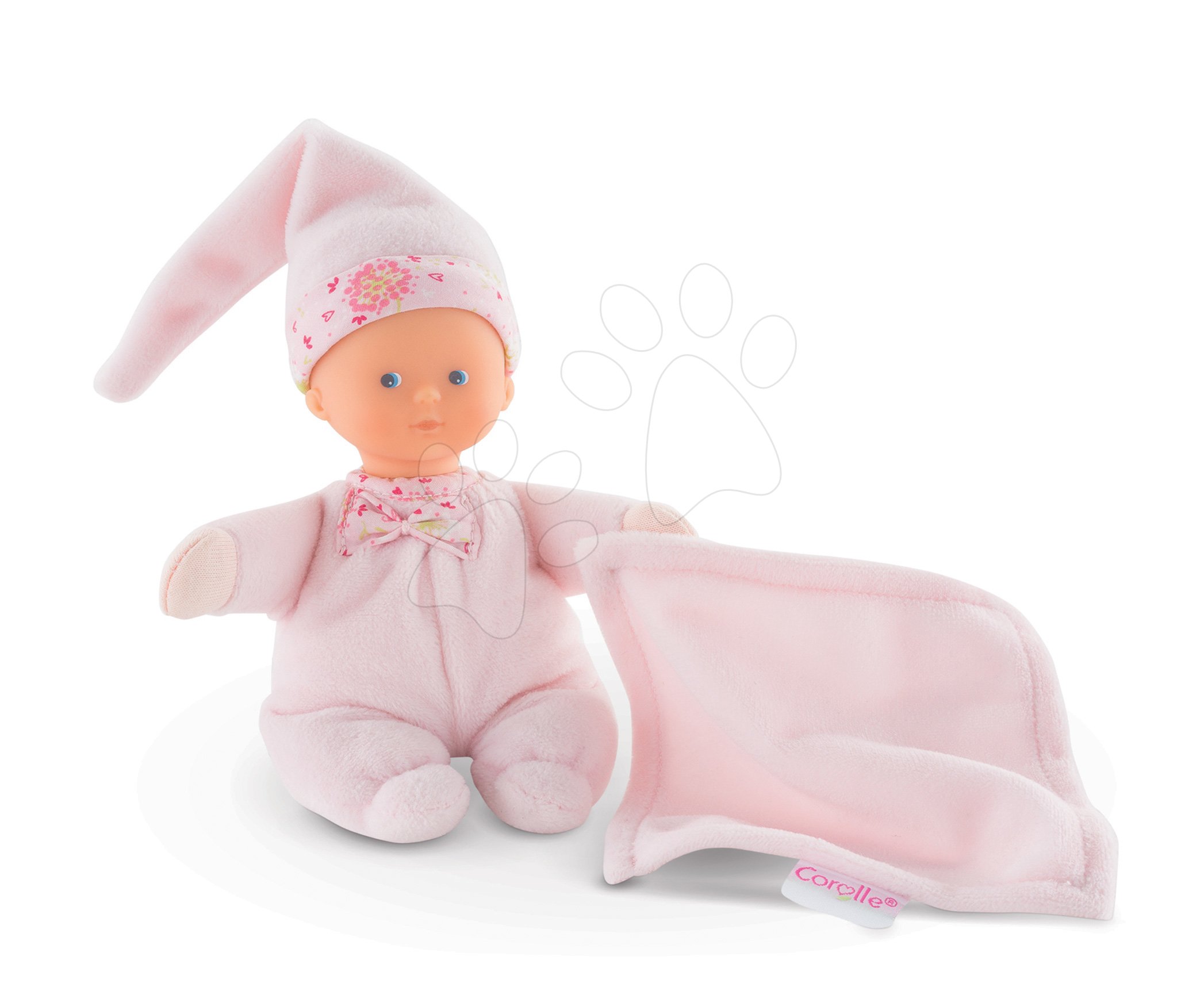 Játékbaba Minireve Mon Doudou Corolle Cotton Flower kék szemekkel 16 cm 0 hó-tól