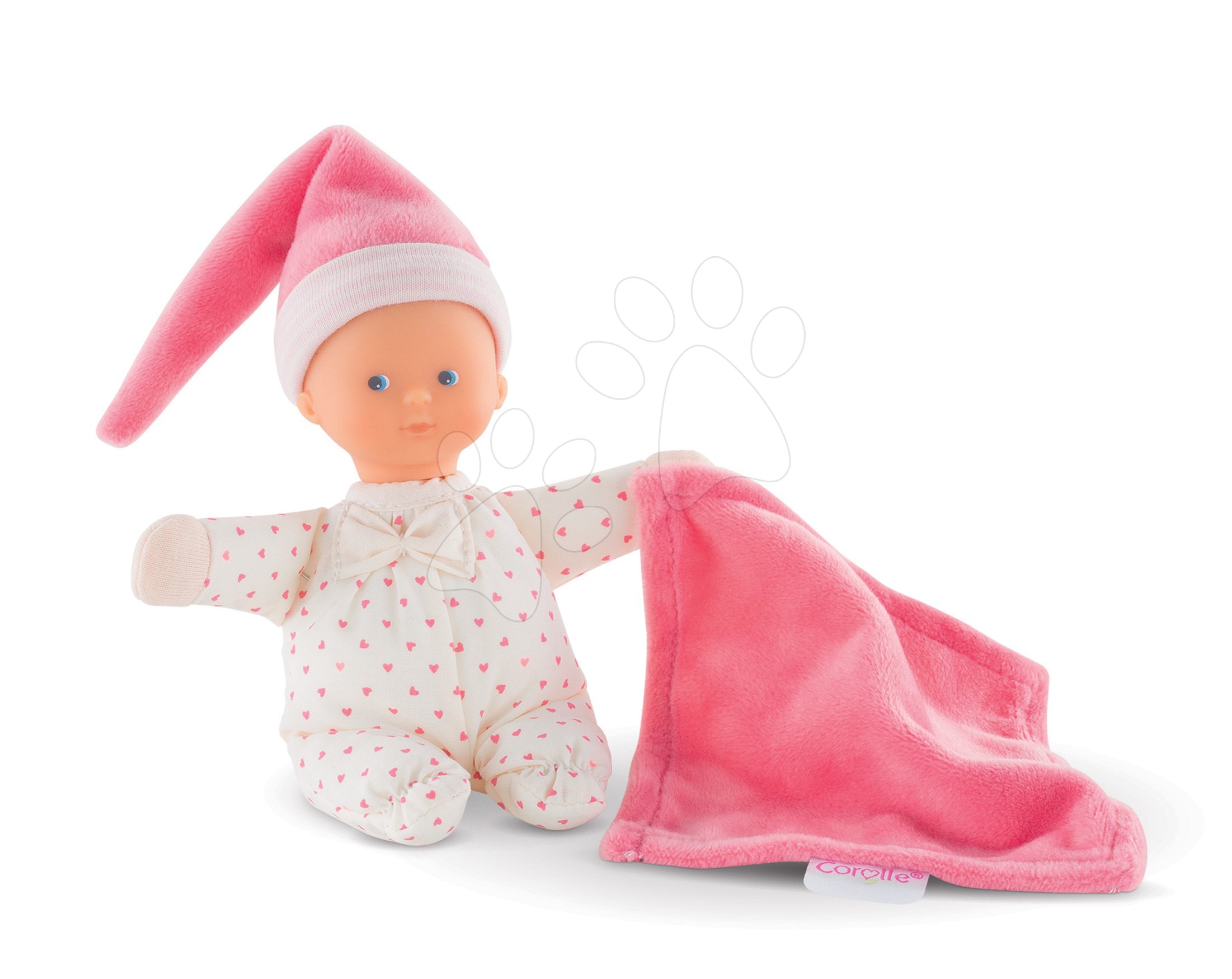 Panenka Minirêve Mon Doudou Corolle Pink Heart s modrýma očima 16 cm od 0 měs