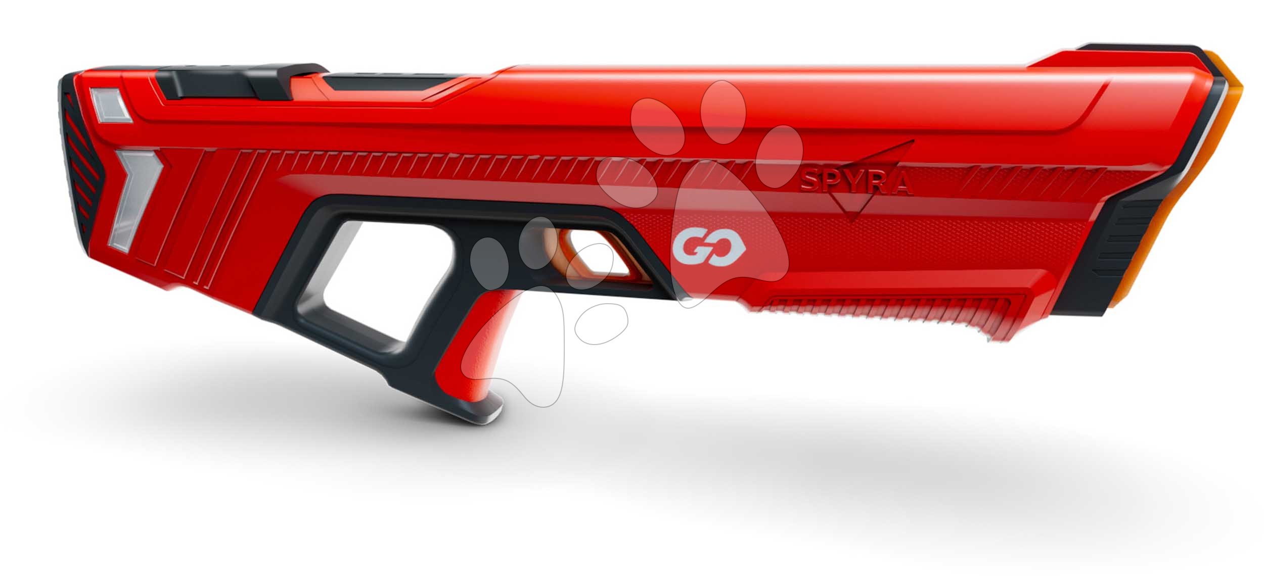 E-shop Vodná pištoľ s manuálnym nabíjaním vodou SpyraGO Red Spyra s elektronickým indikátorom stavu batérie a dostrelom 8 metrov červená od 8 rokov