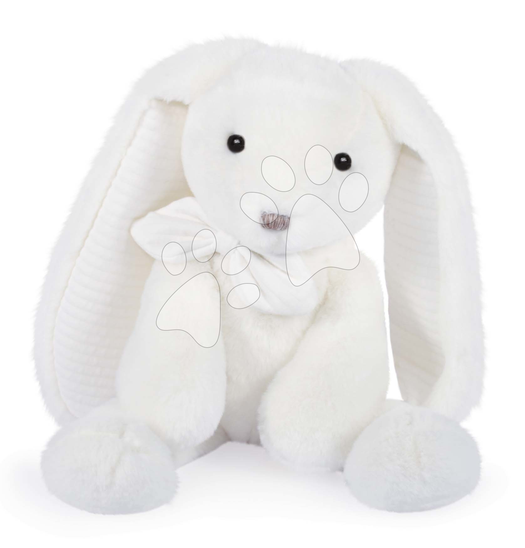 Plyšový zajíček Bunny White Les Preppy Chics Histoire d’ Ours bílý 40 cm v dárkovém balení od 0 měsíců