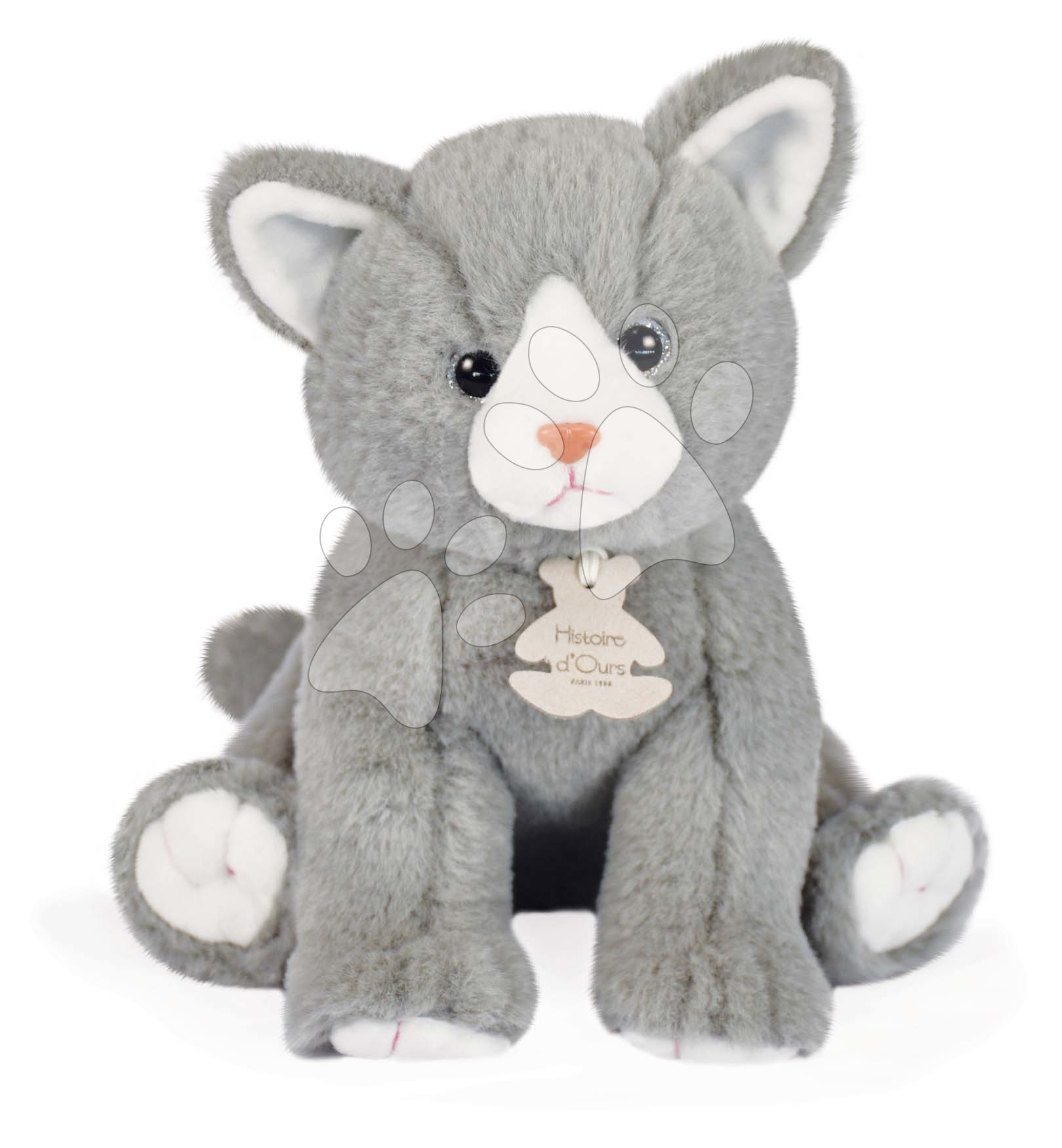 Plyšová kočička Baby Cat Powder Grey Histoire d’Ours šedá 18 cm v dárkovém balení od 0 měsíců