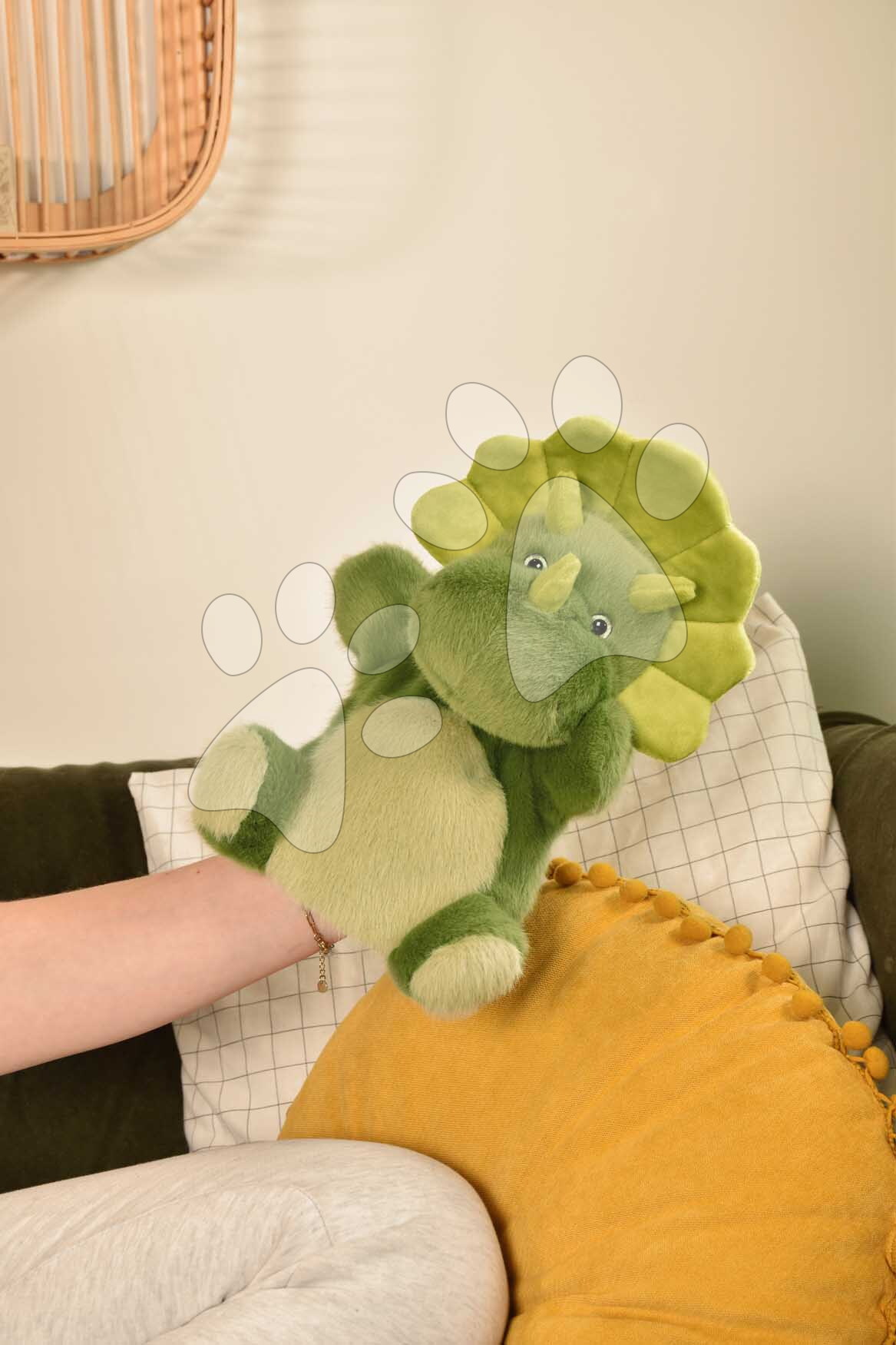 Plüss dínó kesztyűbáb The Glue Pots Dino Puppet Histoire d’ Ours zöld 24 cm 0 hó-tól