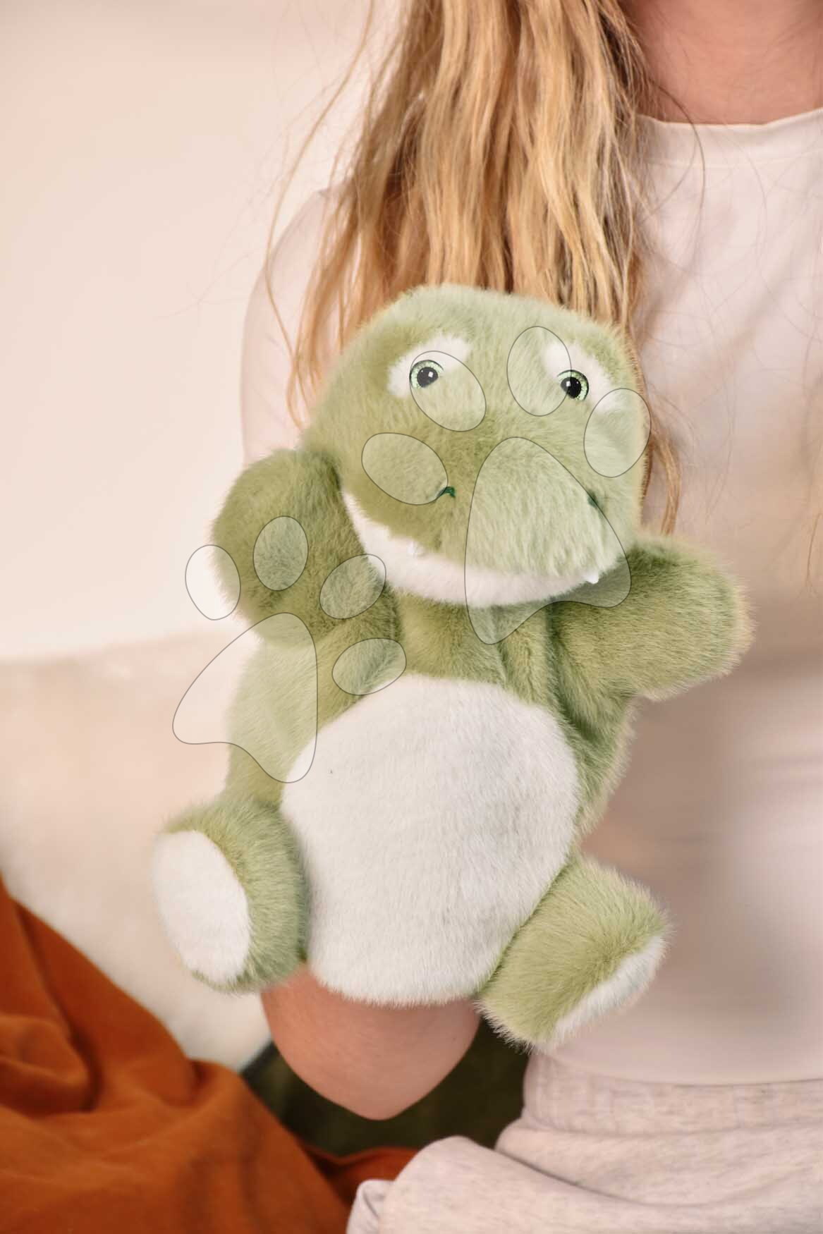 Plüss krokodíl kesztyűbáb The Glue Pots Croco Puppet Histoire d’ Ours zöld 24 cm 0 hó-tól