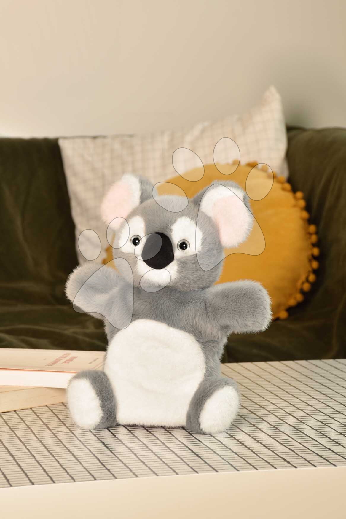 Plüss koala kesztyűbáb The Glue Pots Koala Puppet Histoire d’ Ours szürke 24 cm 0 hó-tól