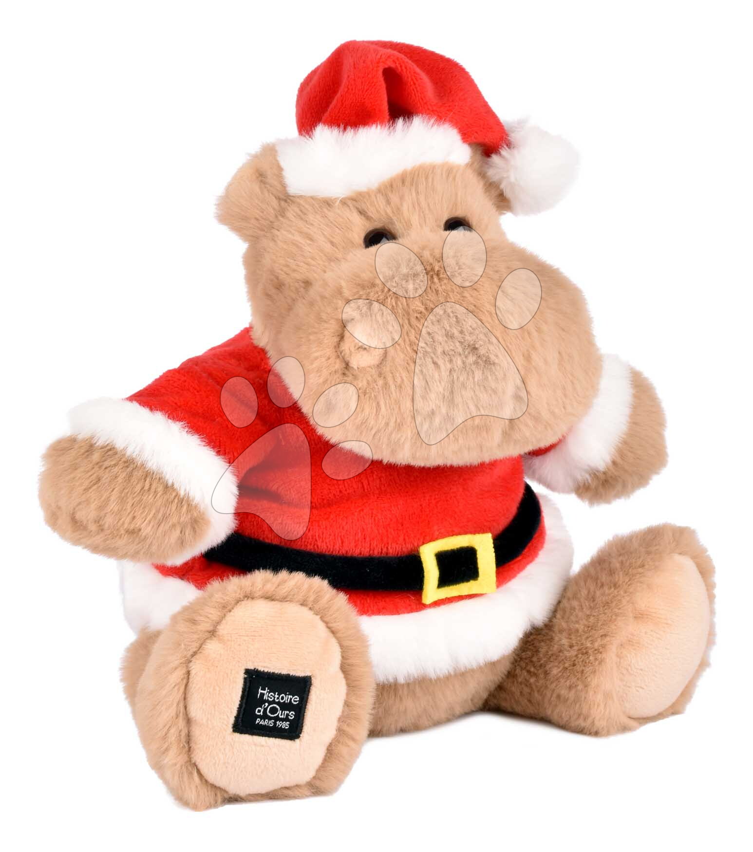 Plüss víziló karácsonyi sapkában Kris Hug Hippo Histoire d’ Ours barna 20 cm 0 hó-tól