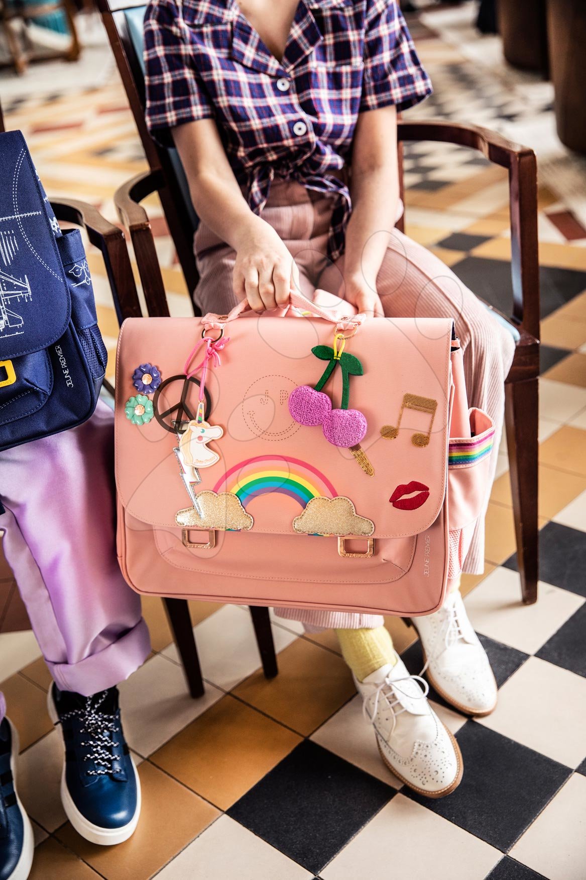 Portamonete Vintage Leonardo In Tela Cerata Rosa Foderato - Fermaglio A Scatto - Per Bambine E Adolescenti