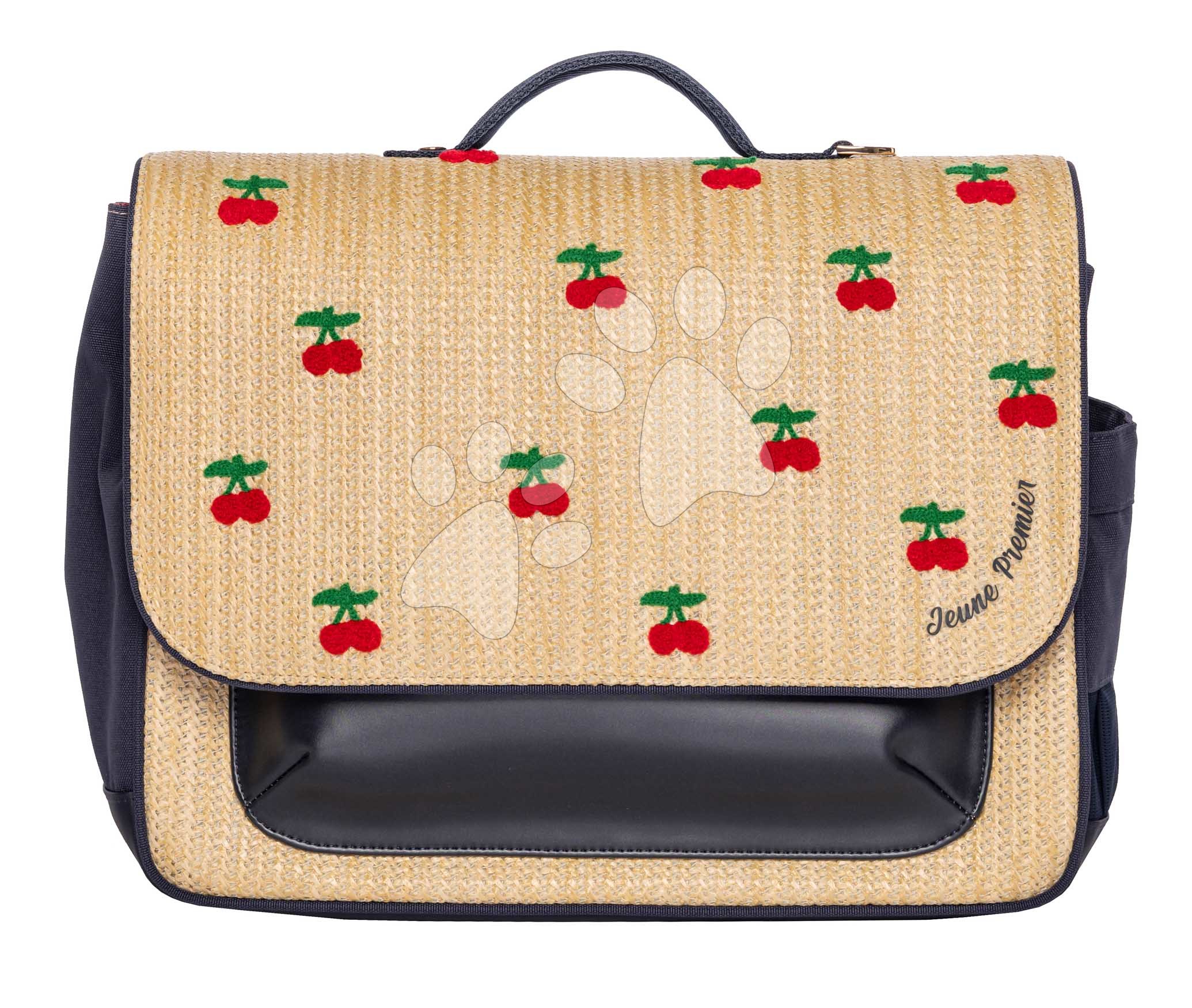 Školní aktovka It Bag Midi Raffia Cherry Jeune Premier ergonomická luxusní provedení 30*38 cm