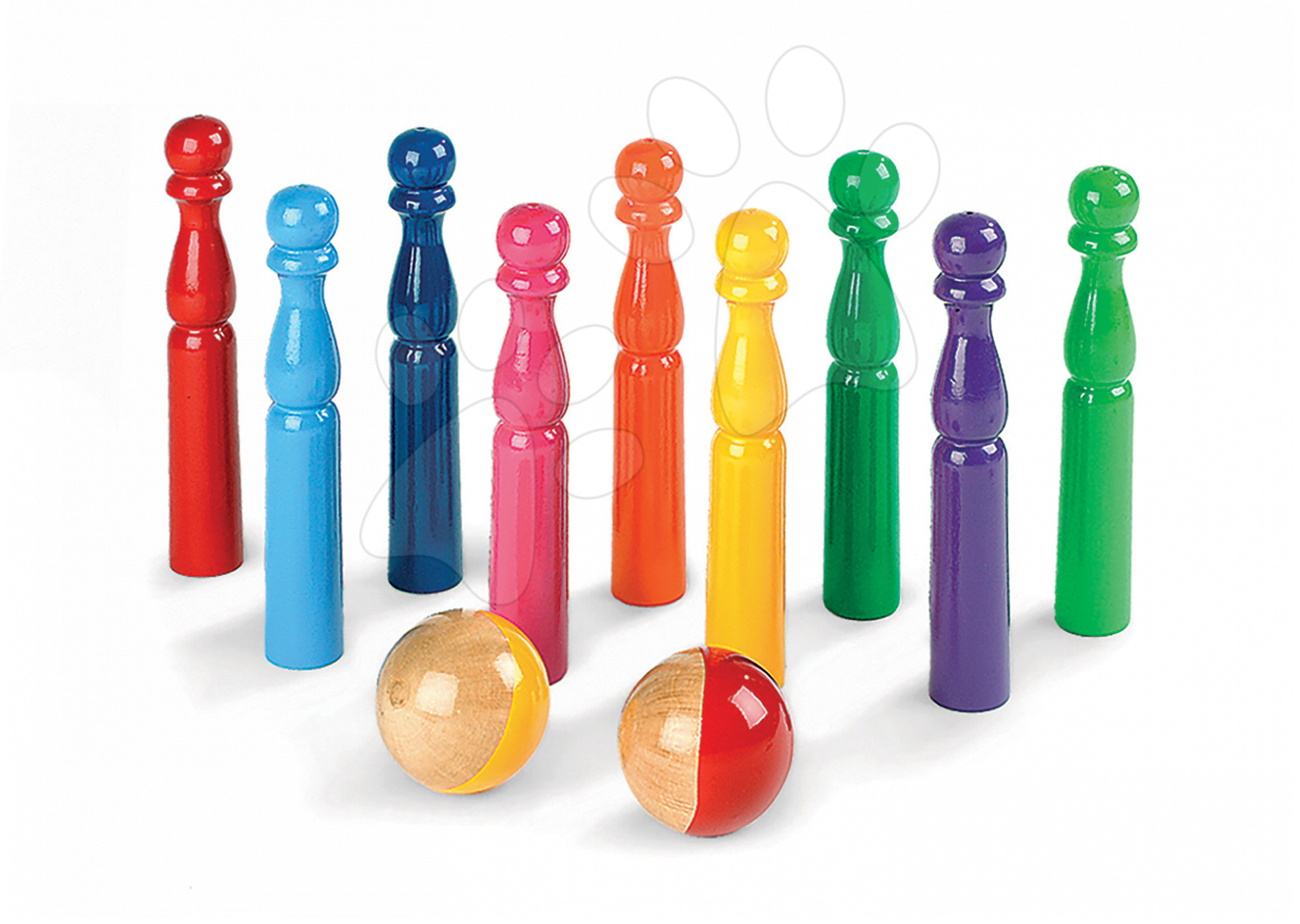 Kolky - Drevené kolky Rainbow Janod farebné 9 kusov od 5 rokov