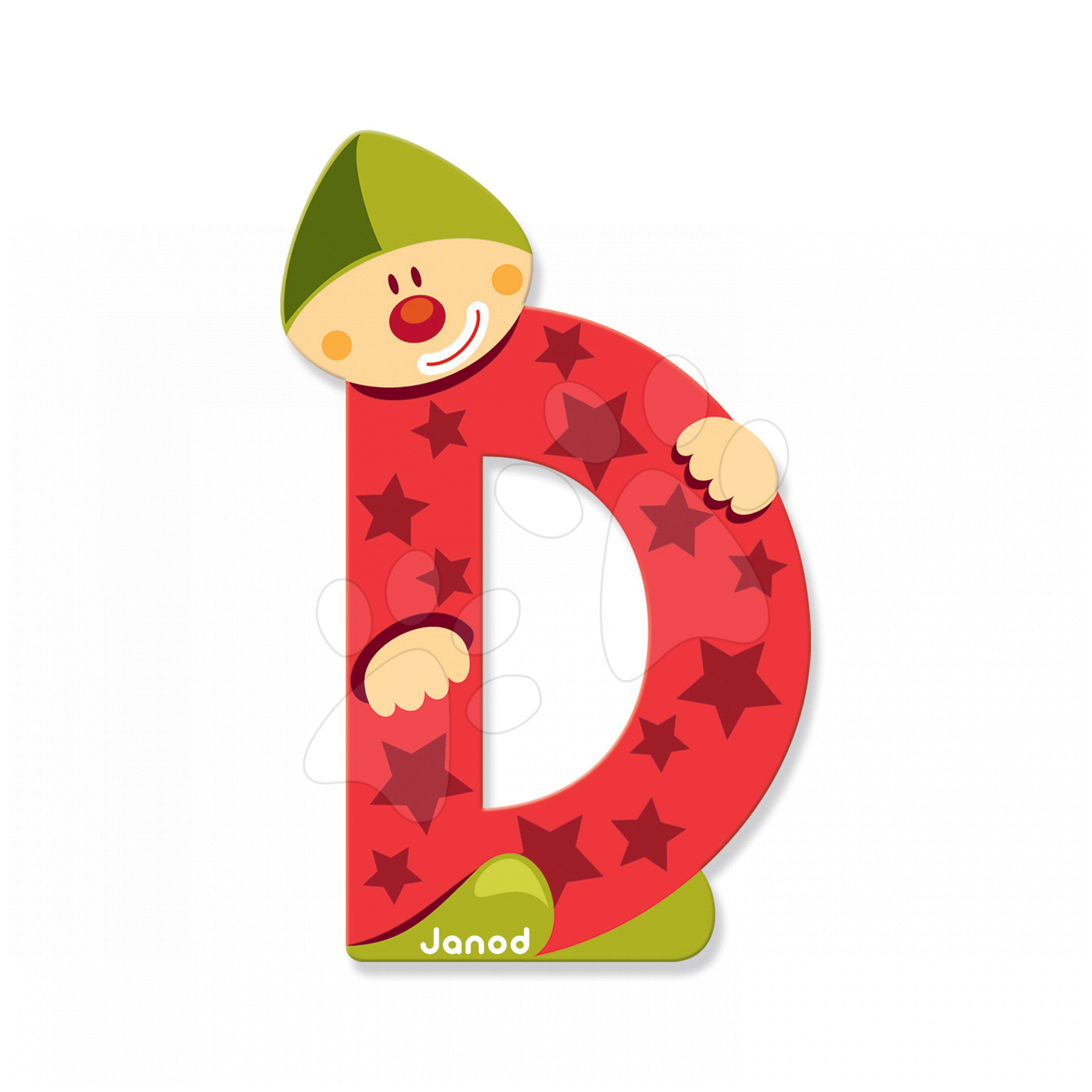 E-shop Janod drevené písmeno Clown Letter D 04545 červené