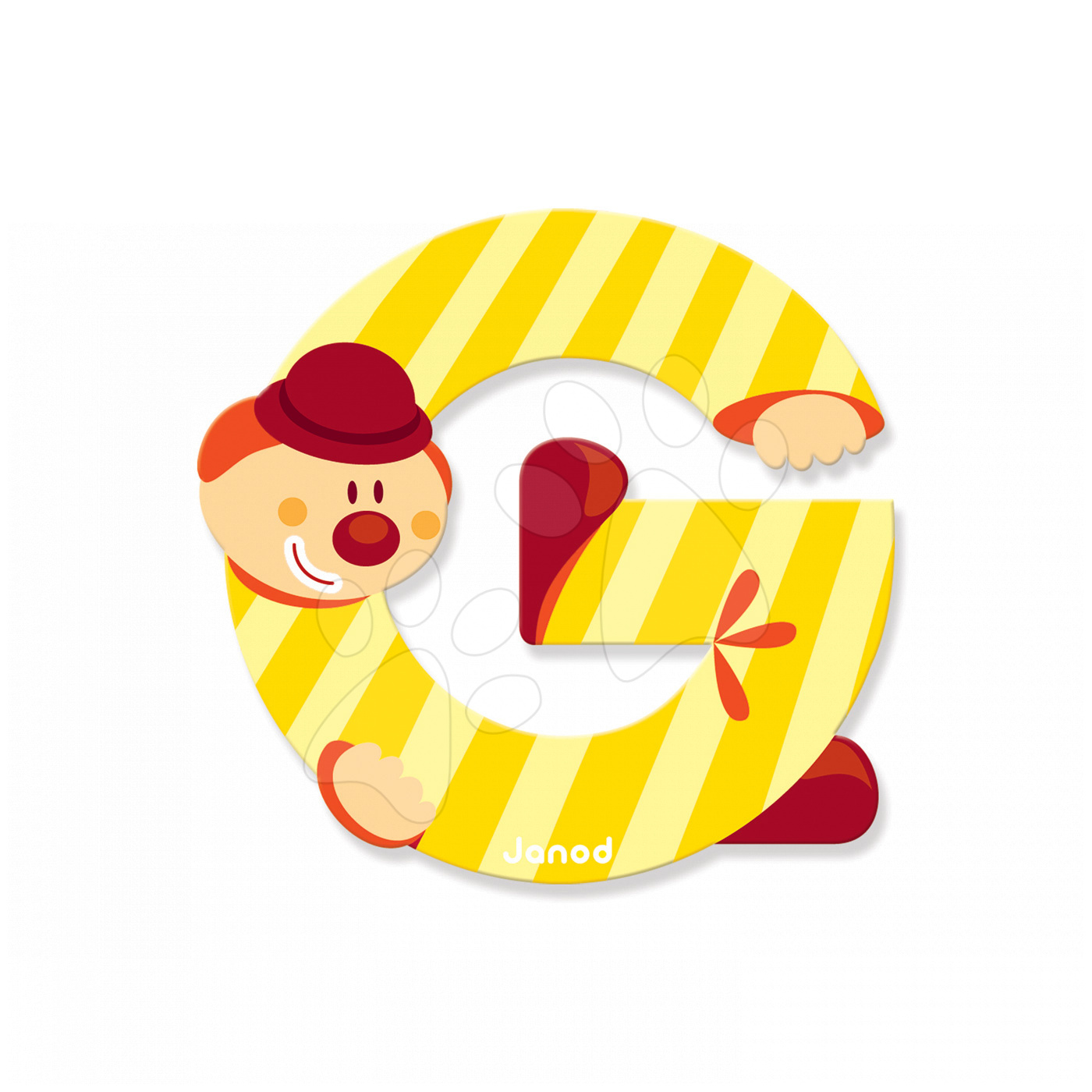 E-shop Janod drevené písmeno Clown Letter G 04548 žlté