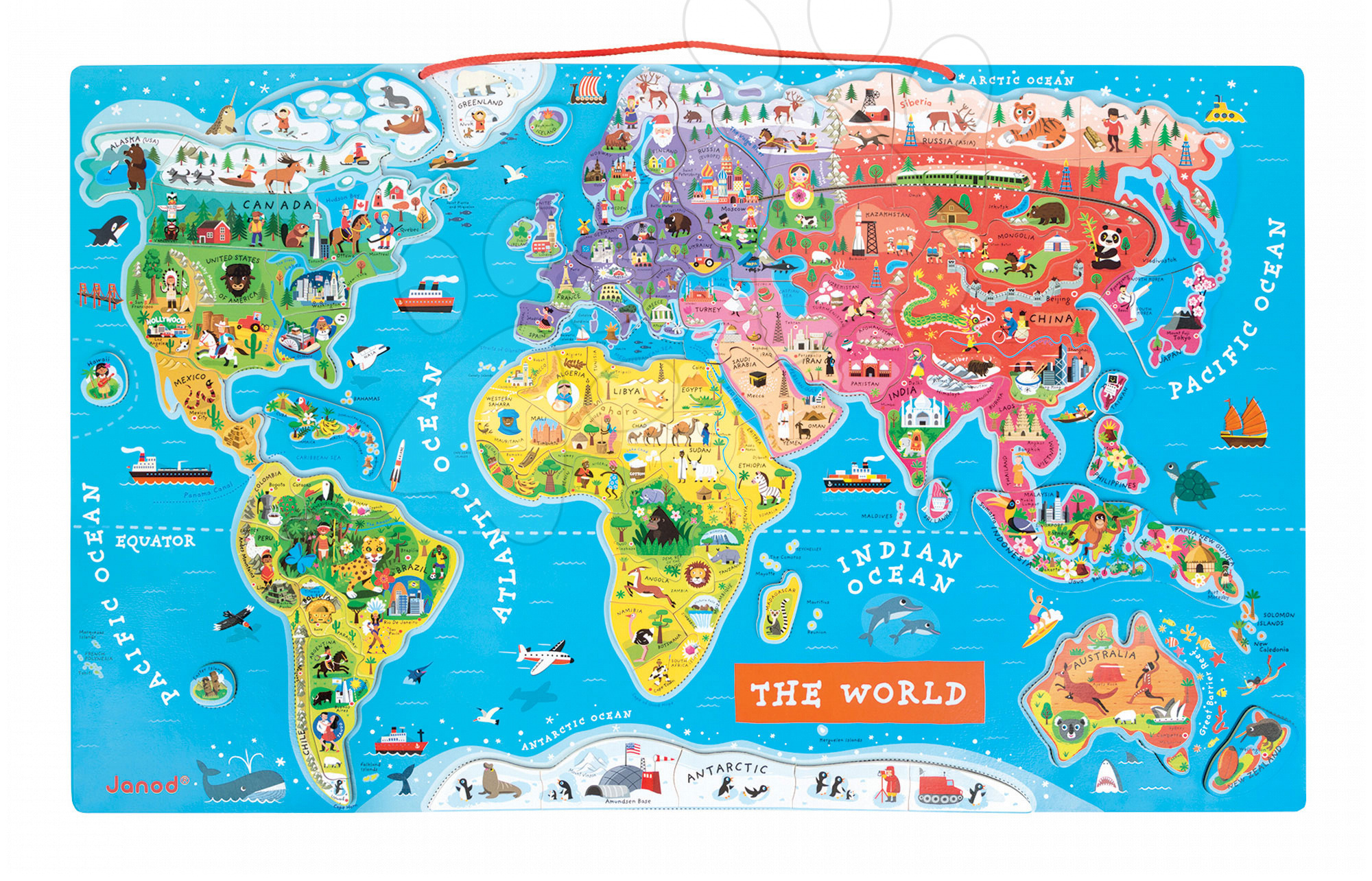 E-shop Janod mapa Magnetic World Puzzle English Version 05504