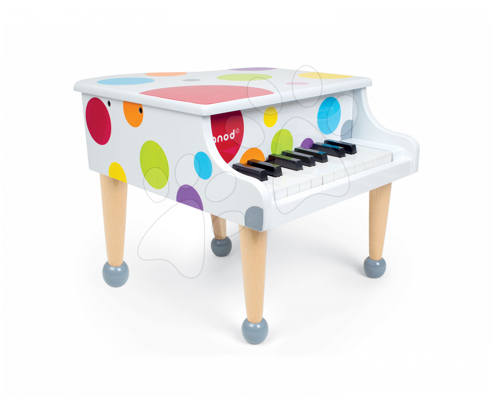 Detské hudobné nástroje - Drevený klavír Confetti Grand Piano Janod s realistickým zvukom od 3 rokov