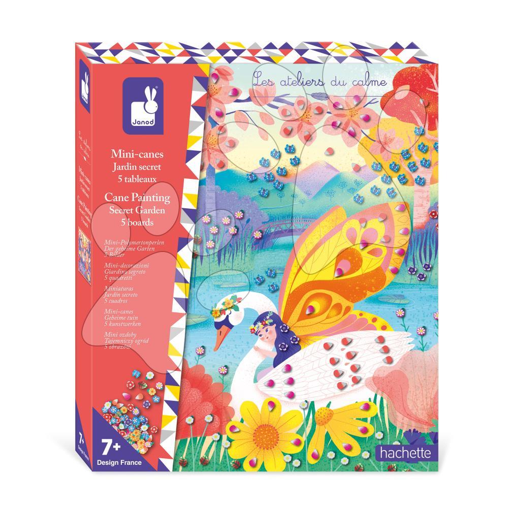 Maxi kreatívna sada Tvorenie s polymérovou hmotou Tajná záhrada Cane Painting Secret Garden Janod 5 obrázkov od 7 rokov J09106