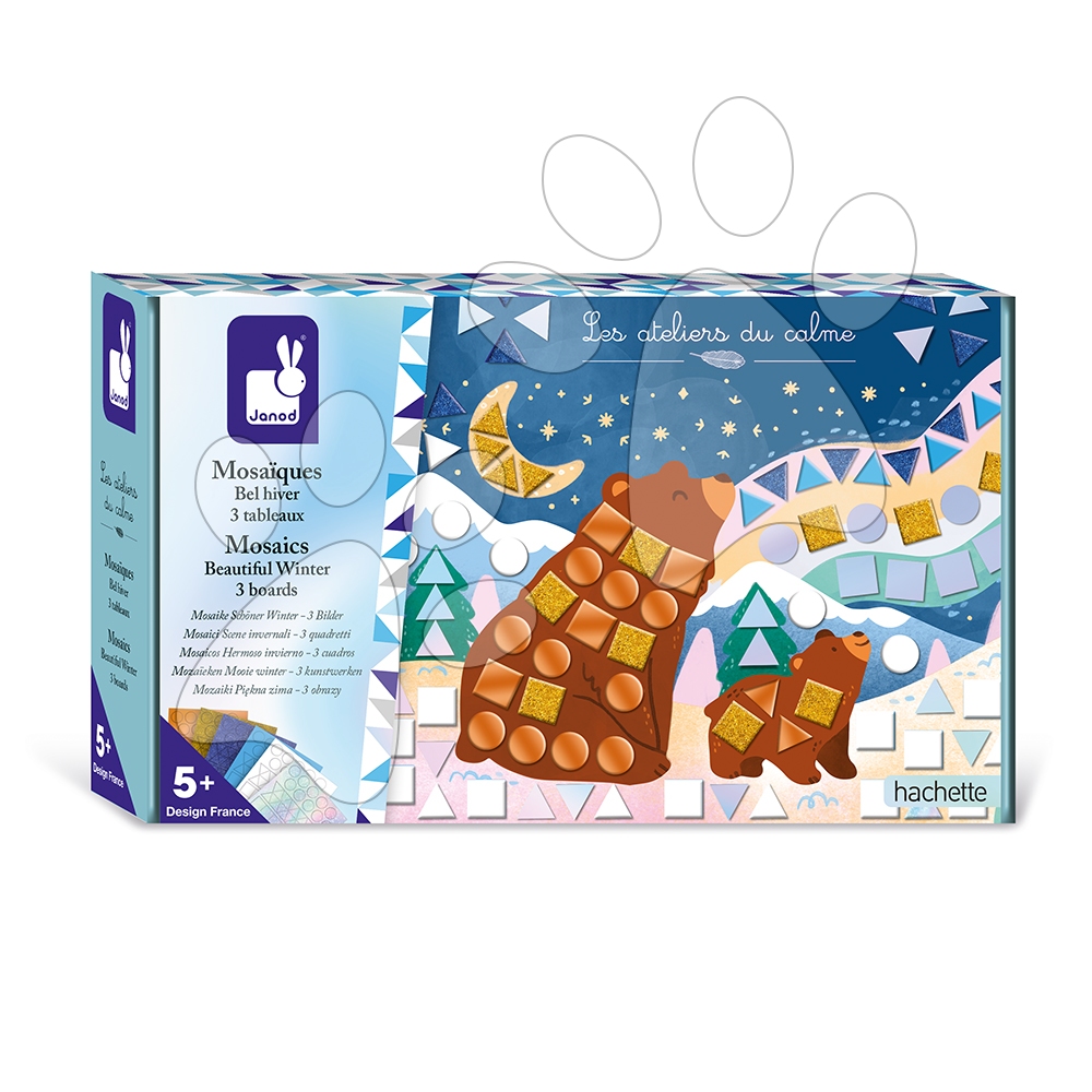 Midi kreatívna sada Mozaika Zázračná zima Mosaics Beautiful Winter Atelier Janod 3 obrázky od 5 rokov J09151