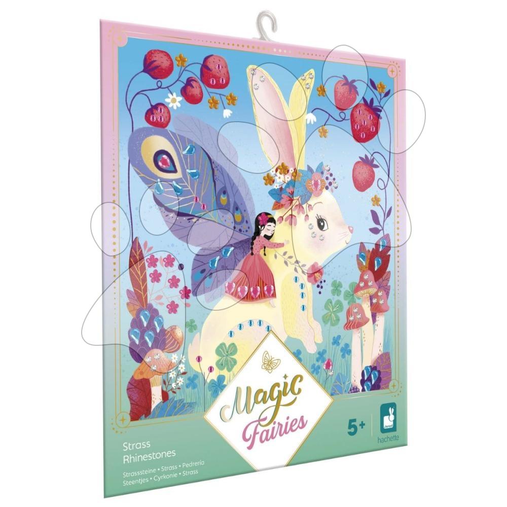 Mini kreatívna sada Štrasové kamienky Magické víly Rhinestones Magic Fairies Atelier Janod 3 obrázky a 300 kamienkov od 5 rokov J09170