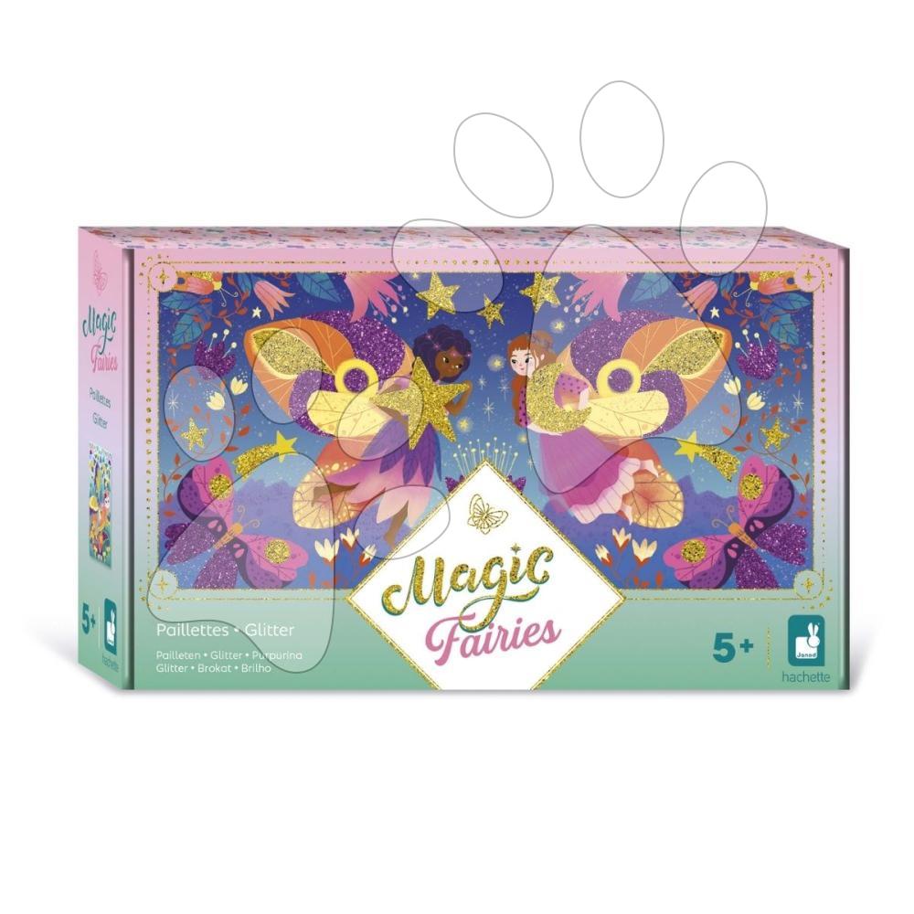 Midi Kreatívna sada Trblietky Magické víly Glitter Magic Fairies Atelier Janod 3 obrázky od 5 rokov J09171