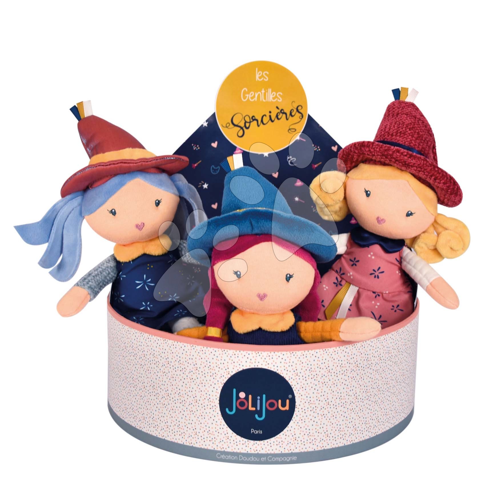 Jolijou DC3679 Bambola Louison Con Altalena – Morbida Doudou 21 Cm, Capelli Biondi Modellabili, Lavabile A 30°C, Confezione Regalo