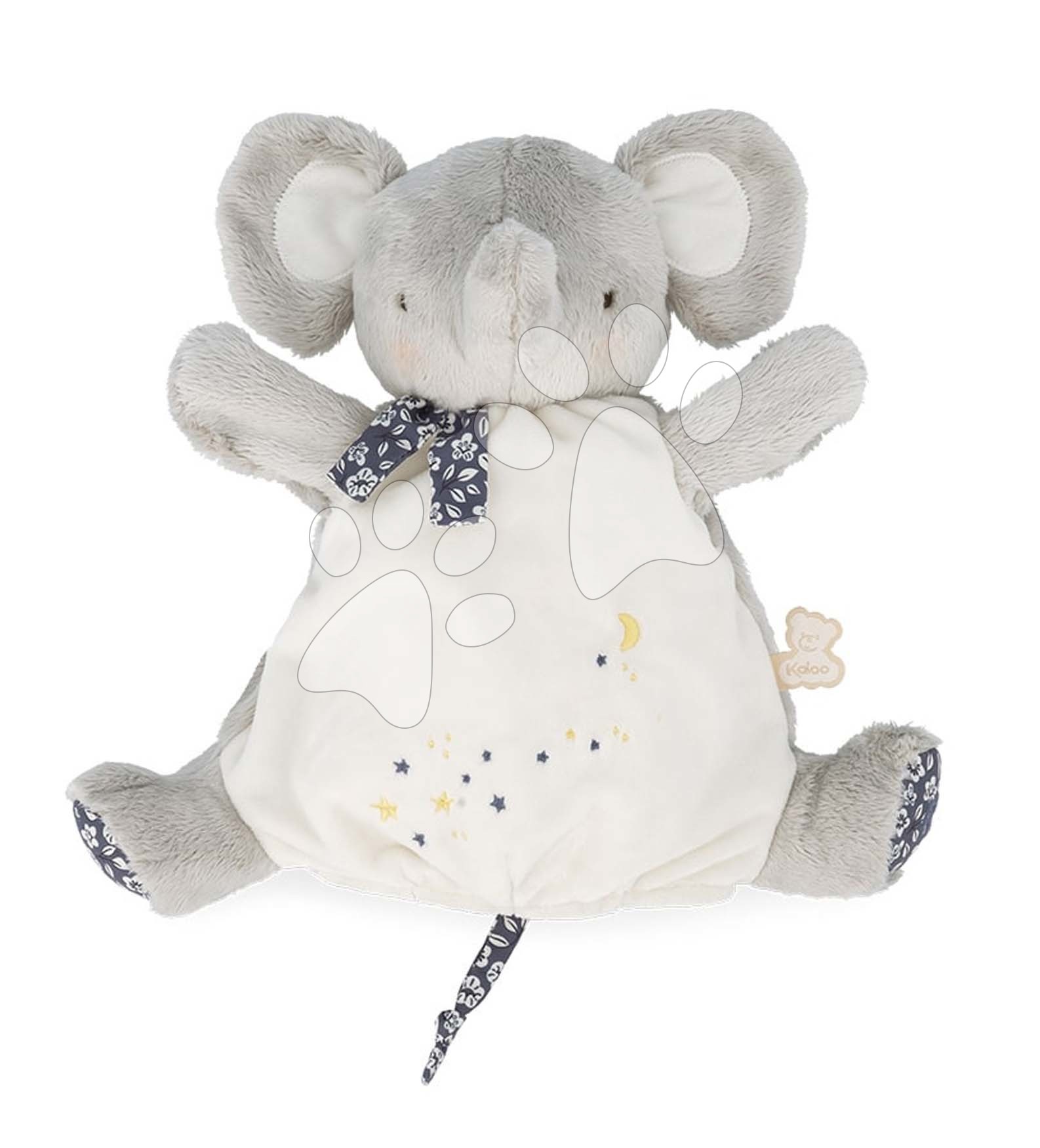 E-shop Plyšový sloník bábkové divadlo Elephant Doudou Puppet Petites Chansons Kaloo sivý 24 cm z jemného plyšu od 0 mes