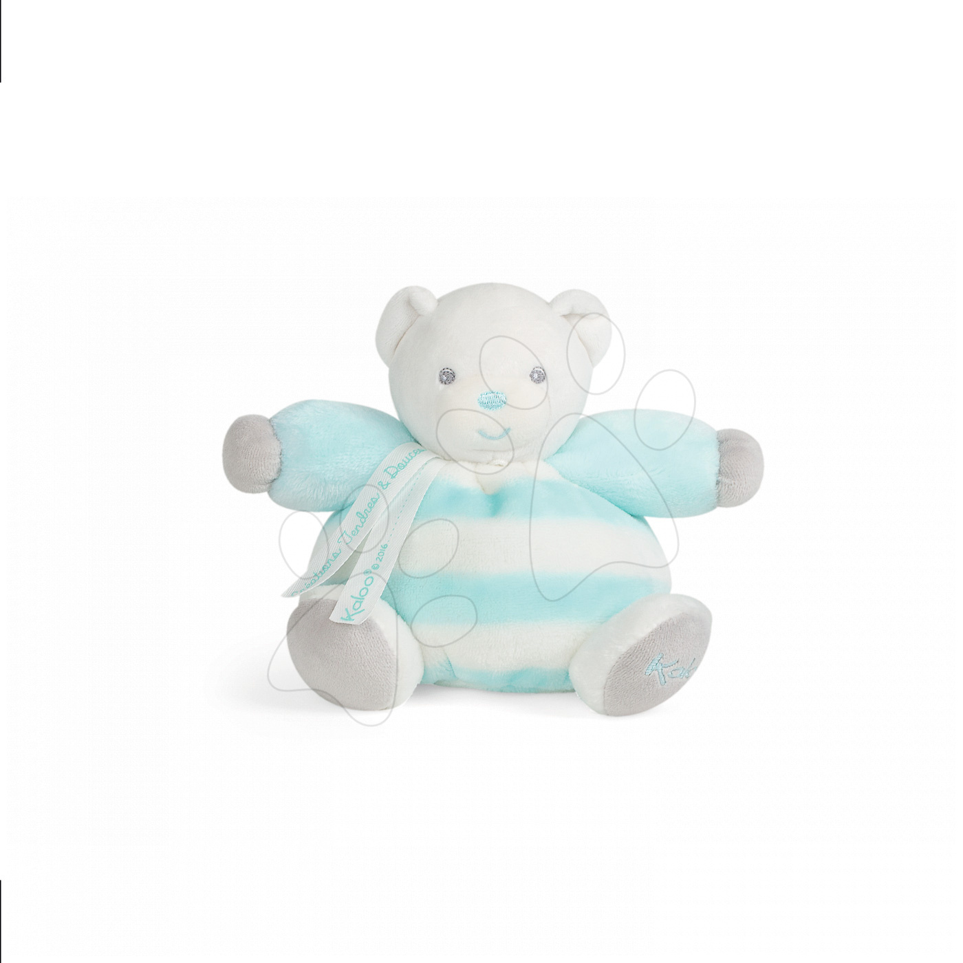 Kaloo plyšový medvídek Bebe Pastel Chubby 18 cm 960085 tyrkysově-krémový