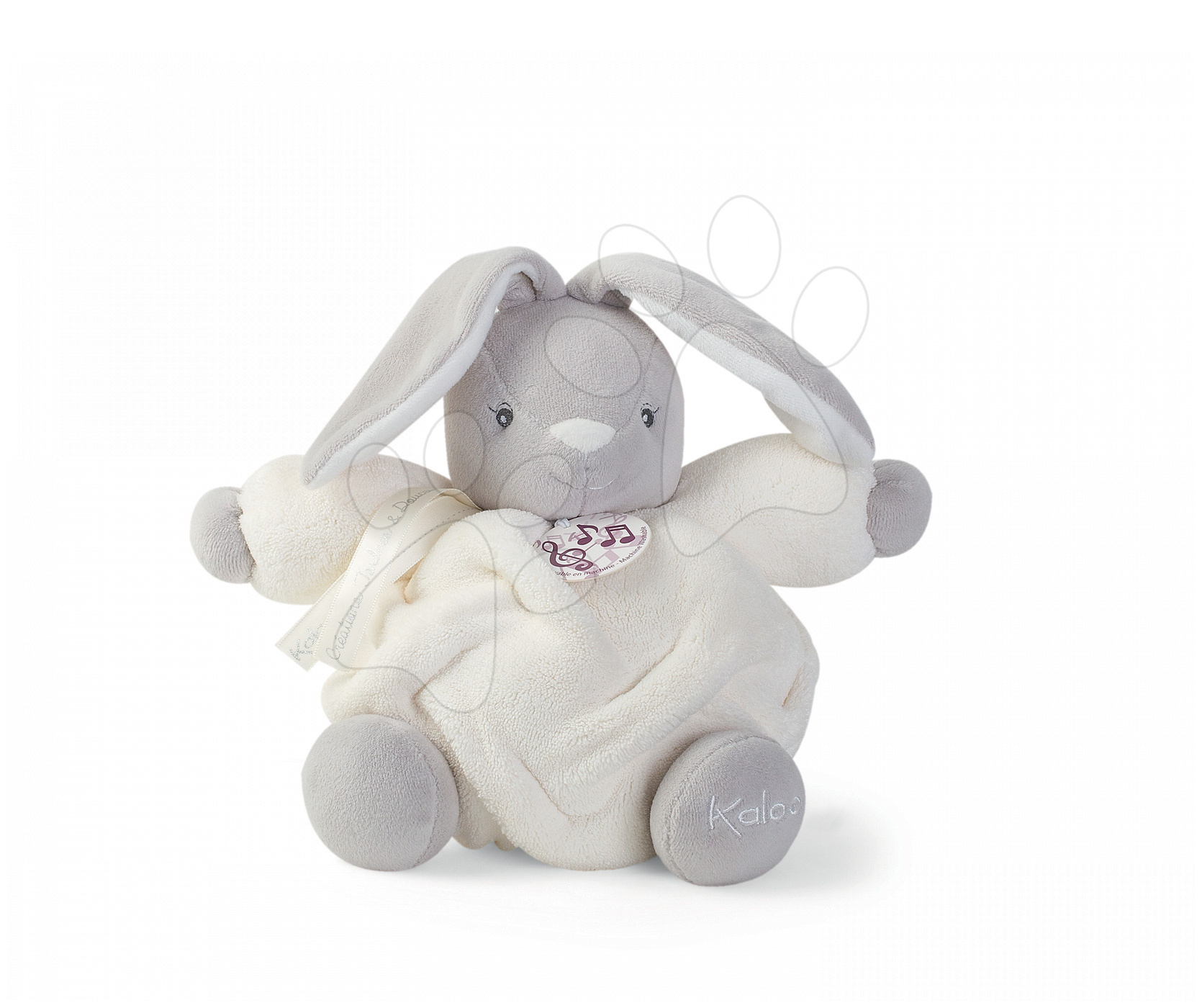 Hračky pre bábätká - Plyšový zajačik Plume-P'tit Lapin Creme Musical Kaloo spievajúci 18 cm v darčekovom balení pre najmenších krémový