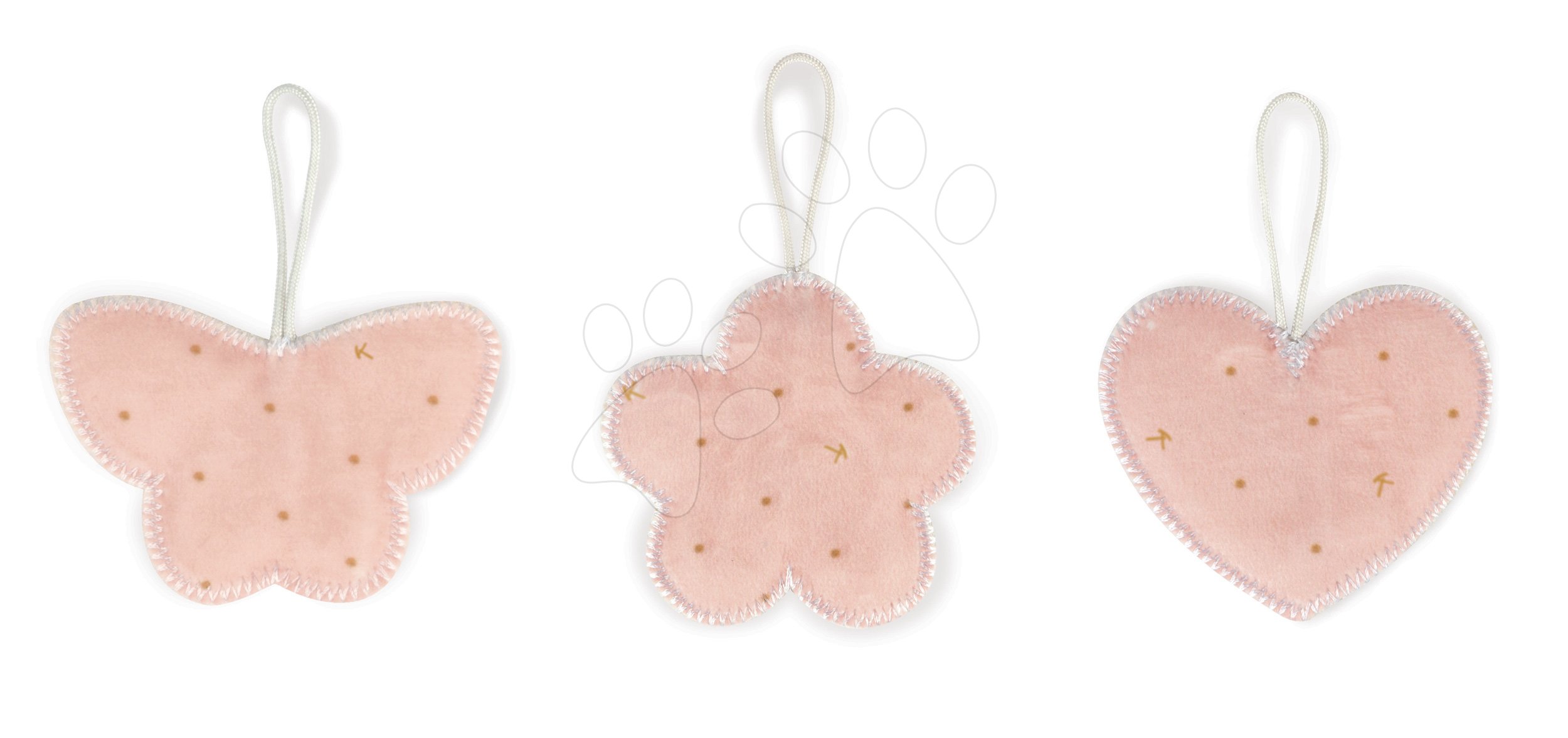 Függődísz textilanyagból Monkoeur Garden Kaloo rózsaszín, 3 fajta legkisebbeknek 0 hó-tól