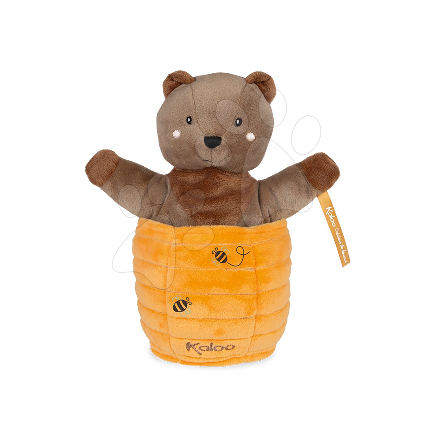 Plüss mackó kesztyűbáb Ted Bear Kachoo Kaloo meglepetés a kaptárban 25 cm legkisebbeknek 0 hó-tól