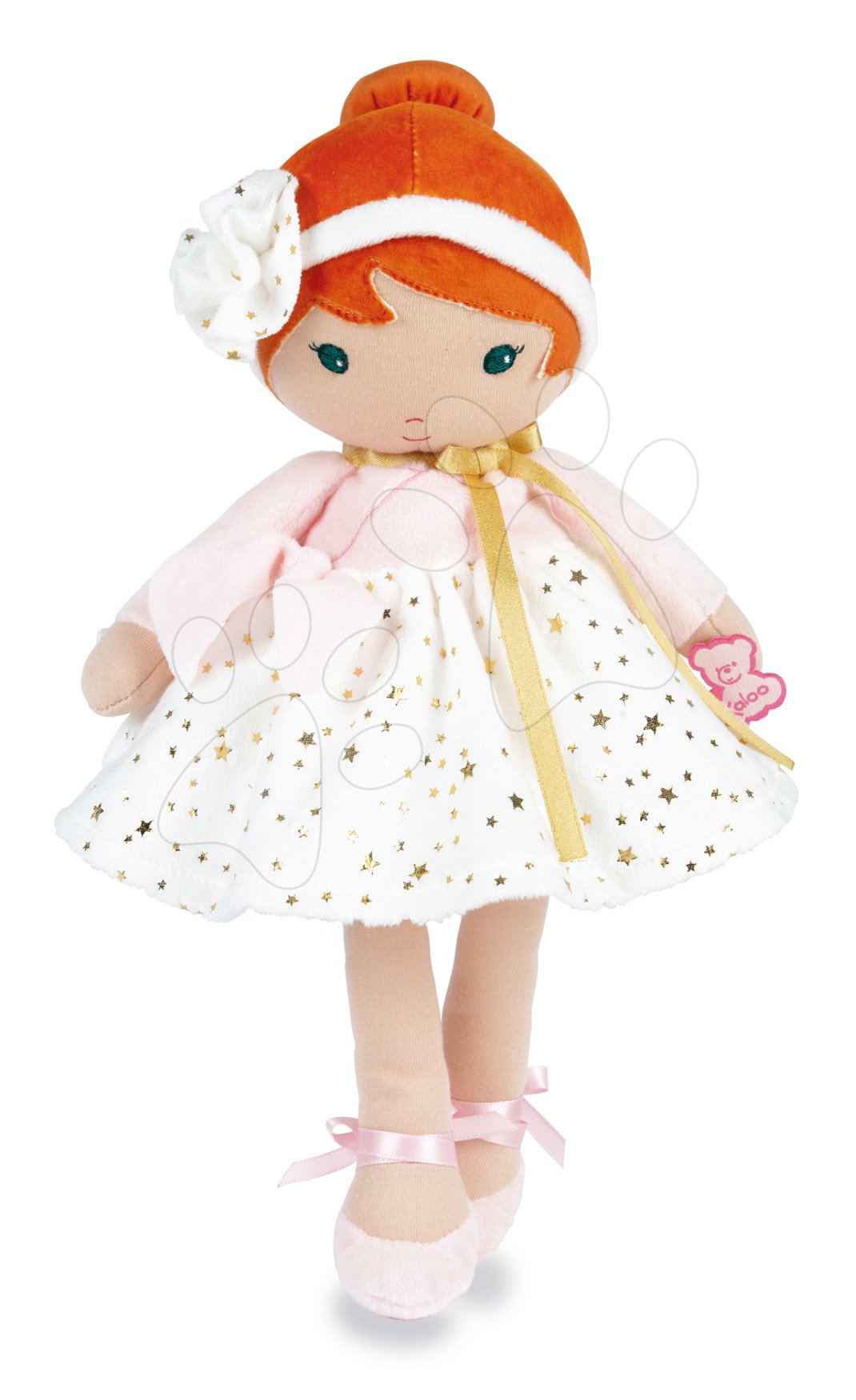 Panenka pro miminka Valentine K Doll Tendresse Kaloo 25 cm ve hvězdičkových šatech z jemného textilu v dárkovém balení od 0 měsíců