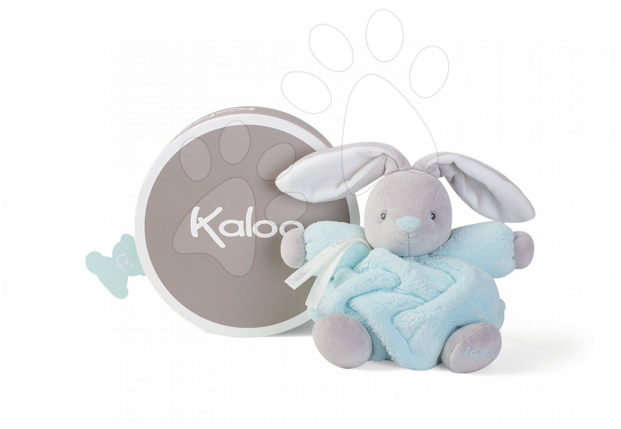 Kaloo plyšový zajačik Plume Chubby 18 cm 969560 šedo-akvamarínový