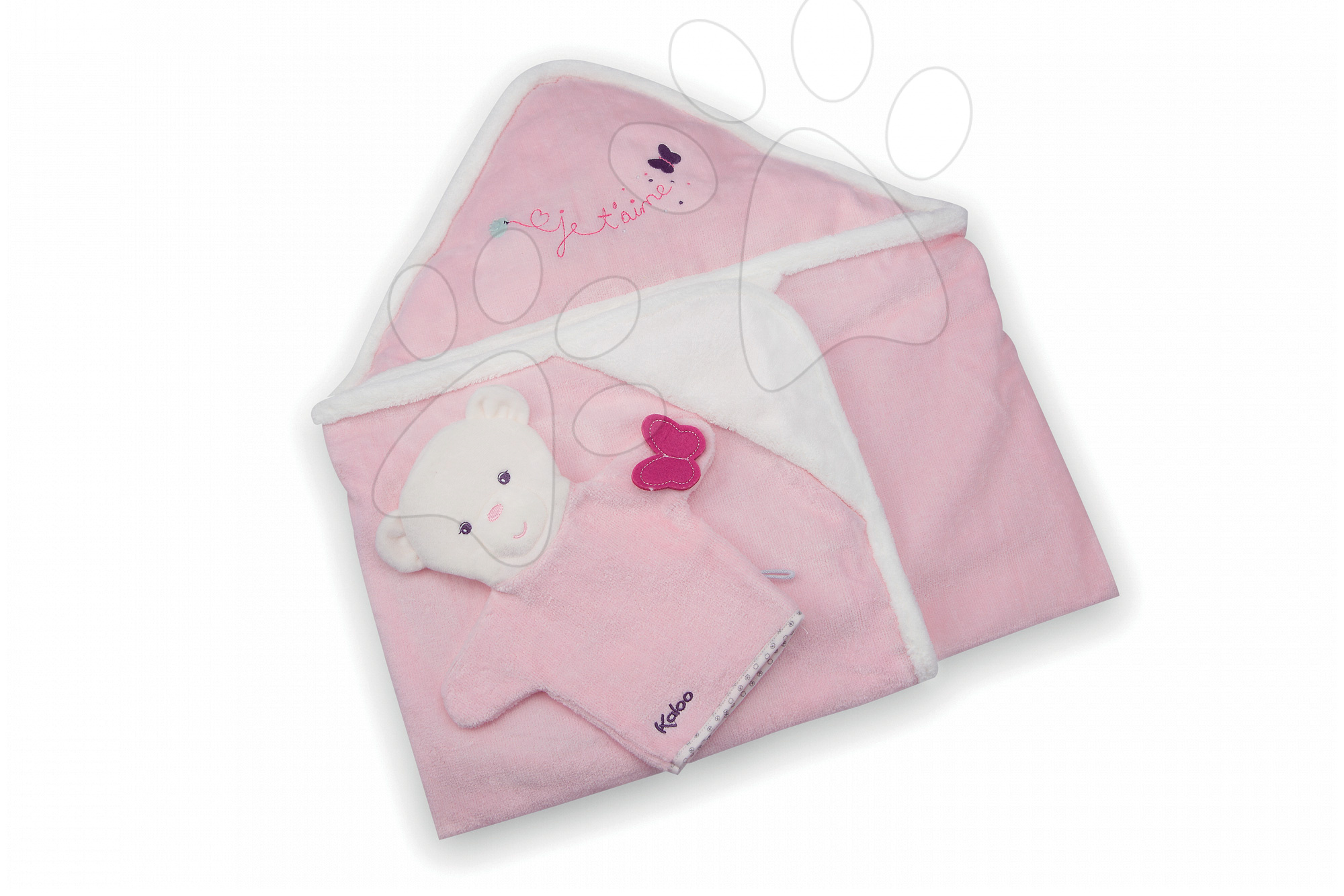 Kaloo gyerek fürdőlepedő fürdetőkesztyűvel Petite Rose-Bath Towel 969876 rózsaszín