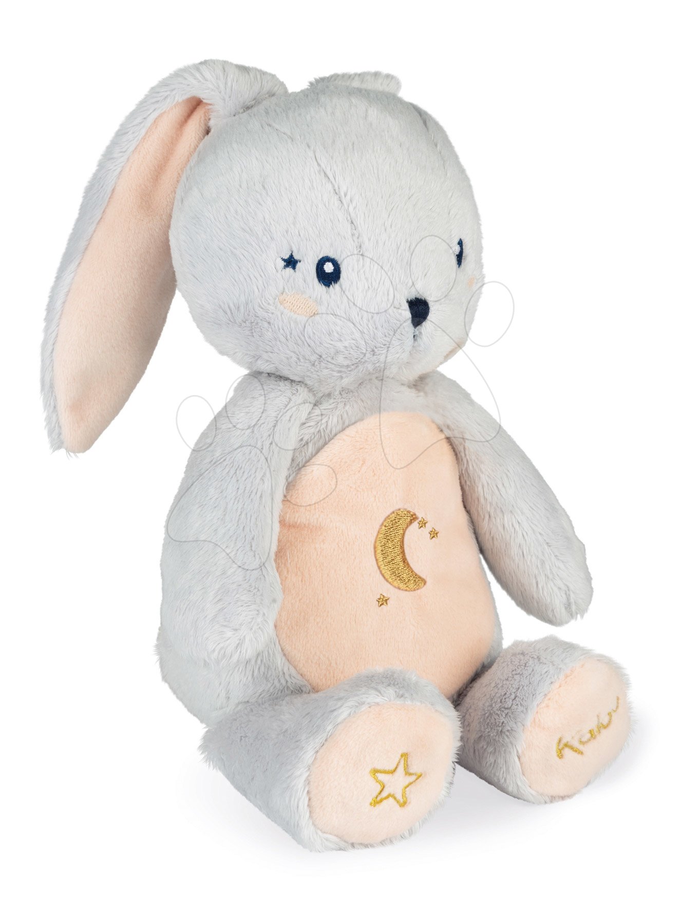 Plyšový zajíček noční světlo My Rabbit Nightlight Home Kaloo šedo-krémový 22 cm se světlem z jemného plyše od 3 měsíců