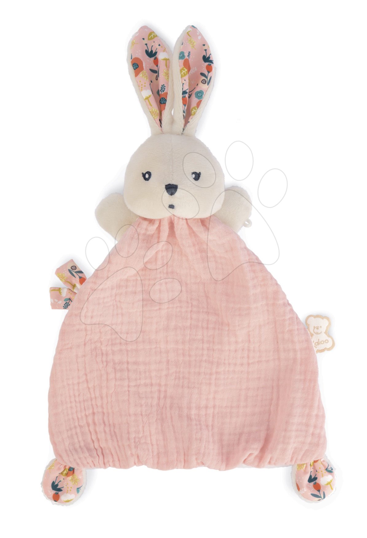 Textil nyuszi dédelgetéshez Coquelicot Rabbit Poppy Doudou K'doux Kaloo rózsaszín 20 cm puha alapanyagból 0 hó-tól