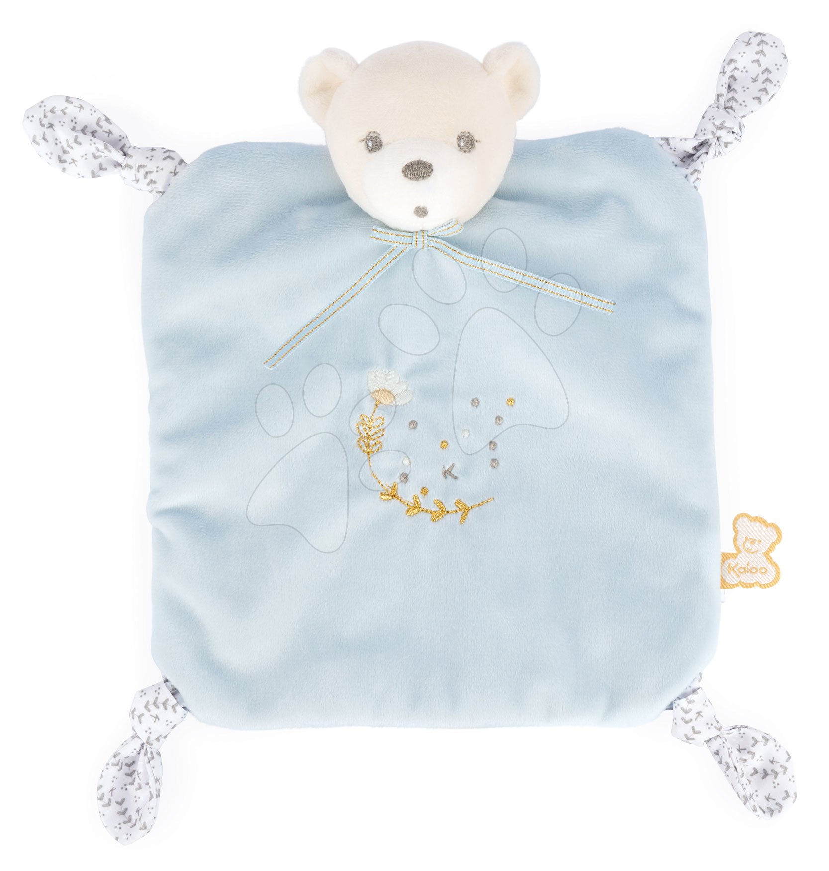 Plüss maci dédelgetéshez Round Doudou Bear Blue Perle Kaloo kék 20 cm pihe-puha anyagból 0 hó-tól Plüss maci dédelgetéshez Round Doudou Bear Blue Perle Kaloo kék 20 cm pihe-puha anyagból 0 hó-tól