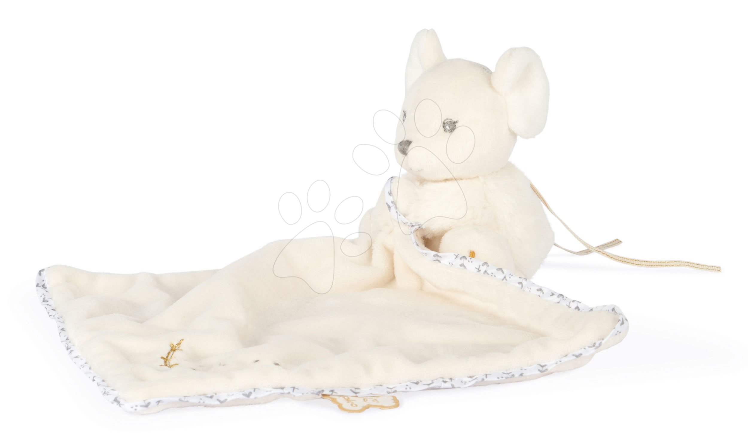 Plüss egér dédelgetéshez Round Doudou Mouse Cream Perle Kaloo krémszínű 20 cm pihe-puha anyagból 0 hó-tól