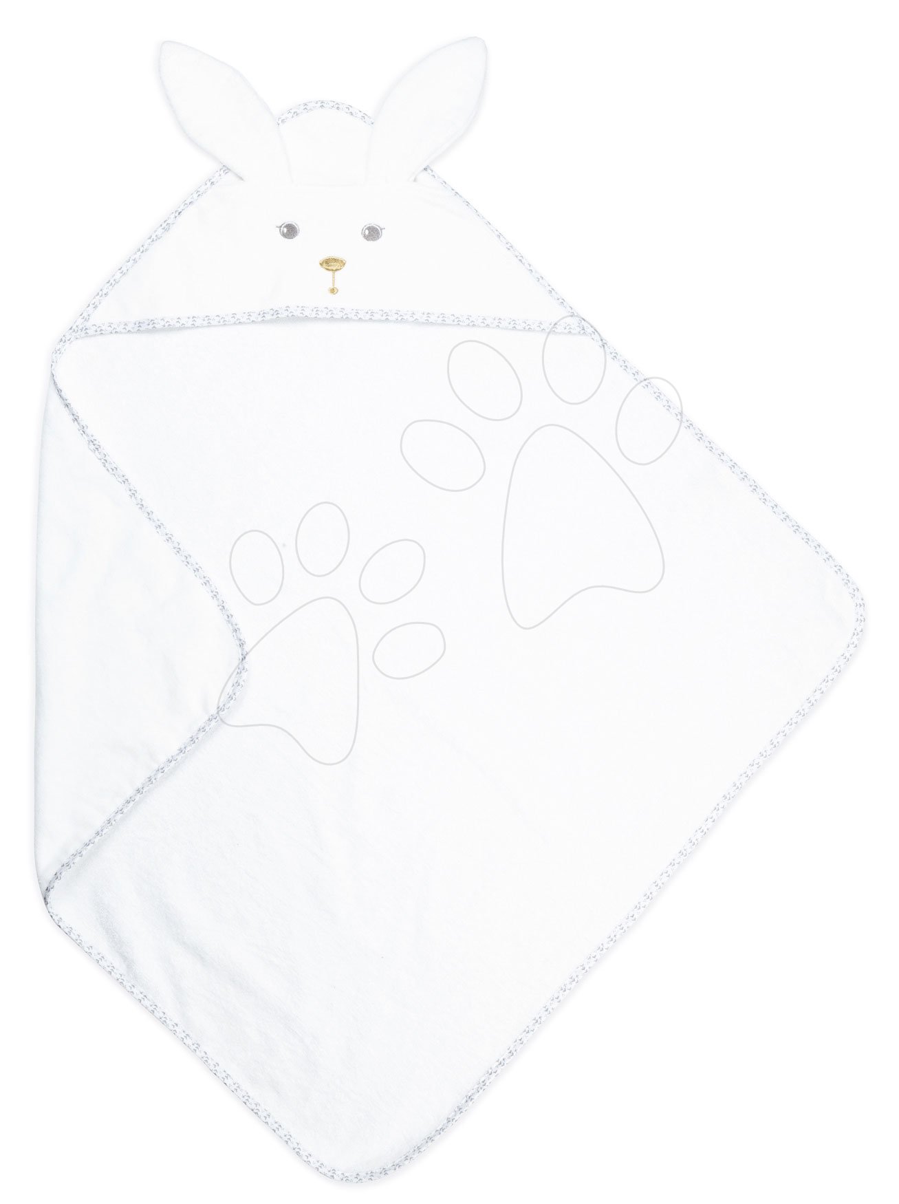 Fürdőlepedő kapucnival legkisebbeknek Nyuszi My Rabbit Bath Towel Perle Kaloo fehér 75*75 cm lágy puha anyagból 0 hó-tól