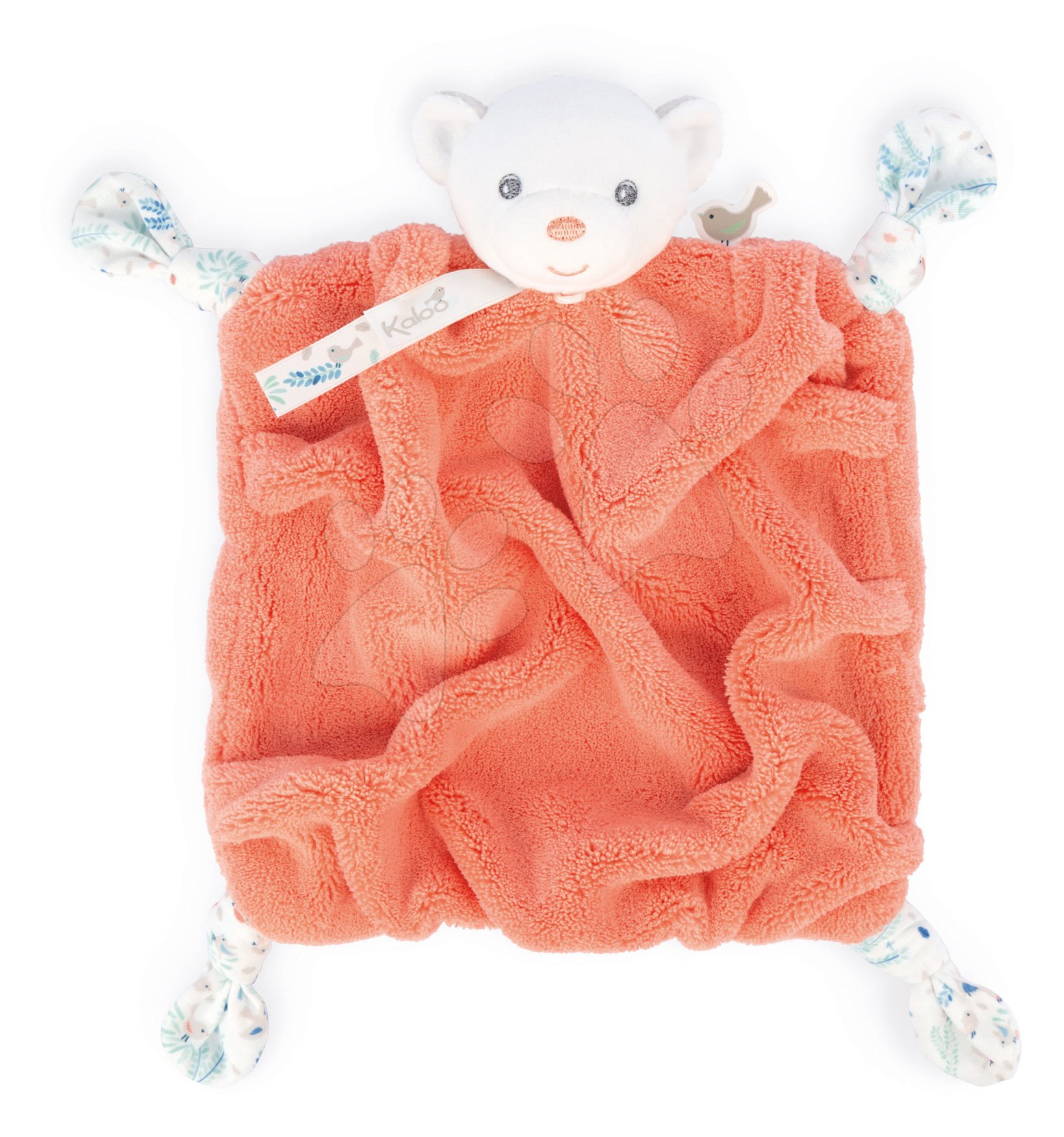 Plüss mackó dédelgetéshez Plume Doudou Bear Coral Kaloo korall 20 cm ajándékcsomagolásban 0 hó-tól