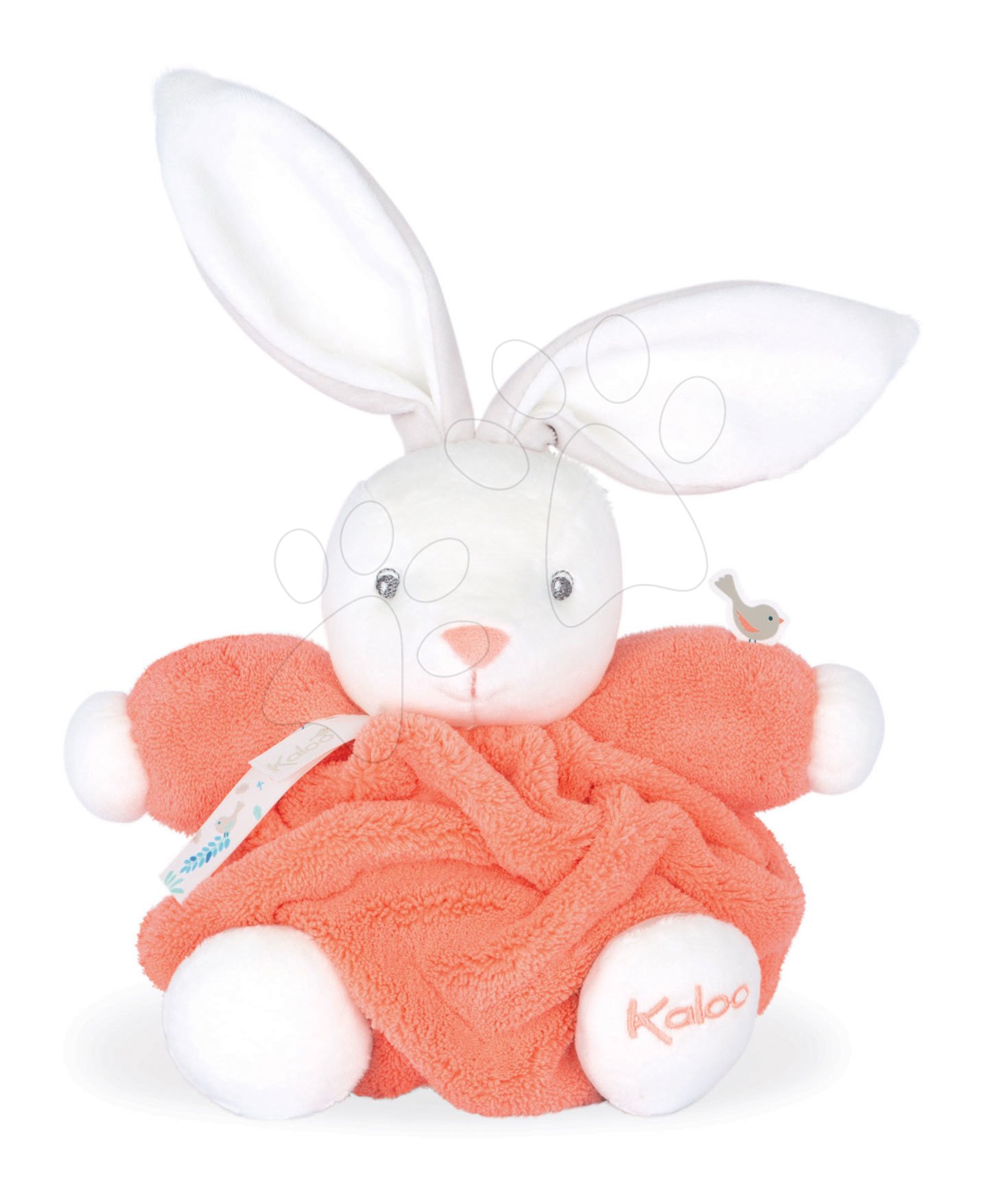 Plüss nyuszi Chubby Rabbit Coral Plume Kaloo korall 18 cm pihe-puha anyagból ajándékcsomagolásban 0 hó-tól