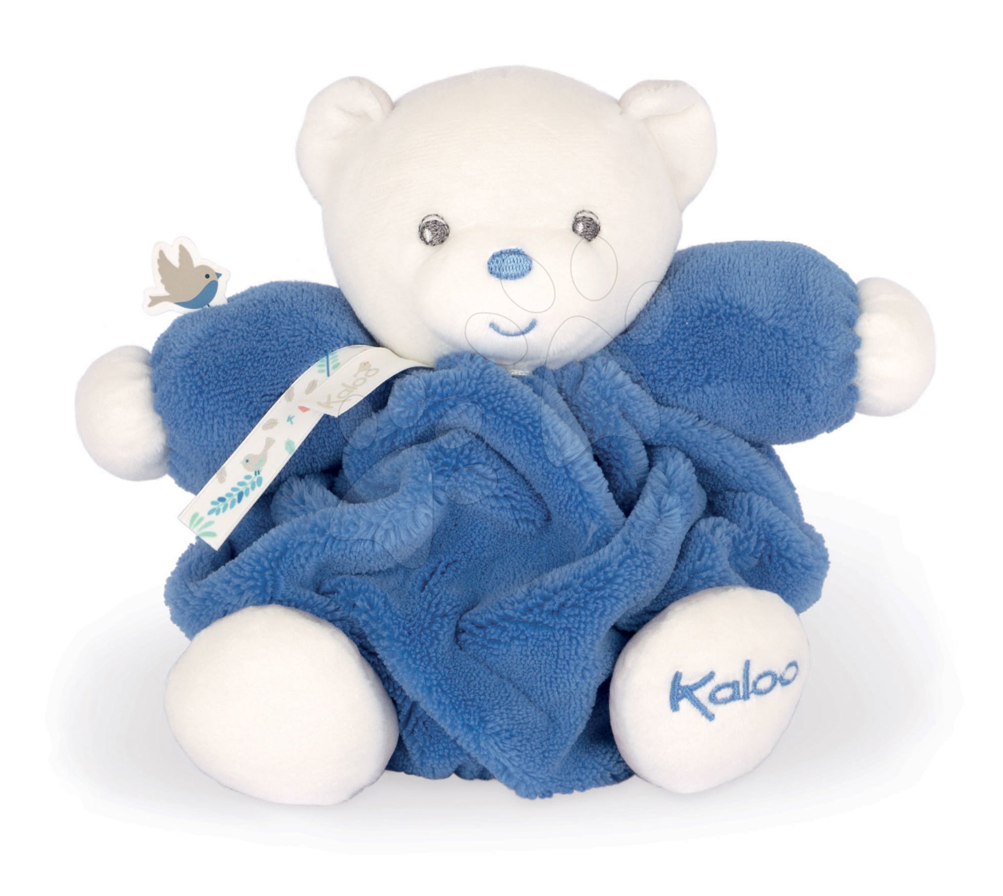 Plüss maci Chubby Bear Ocean Blue Plume Kaloo kék 18 cm pihe-puha alapanyagból ajándékcsomagolásban 0 hó-tól